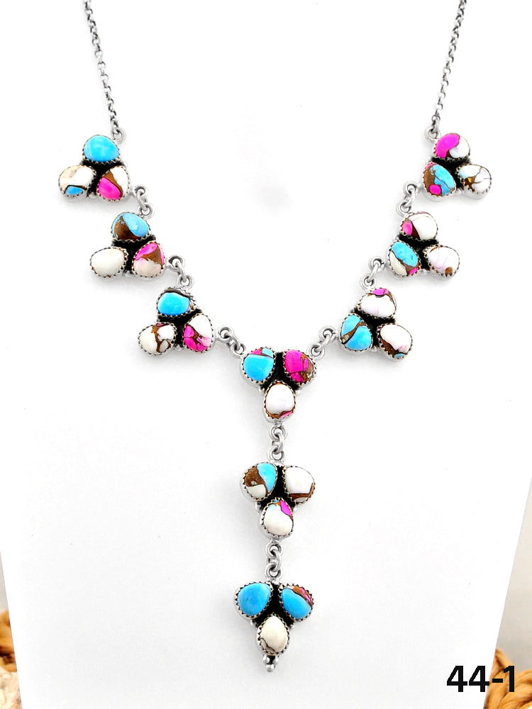 Southwest Handmade Cotton Candy & Sterling Silver Necklace