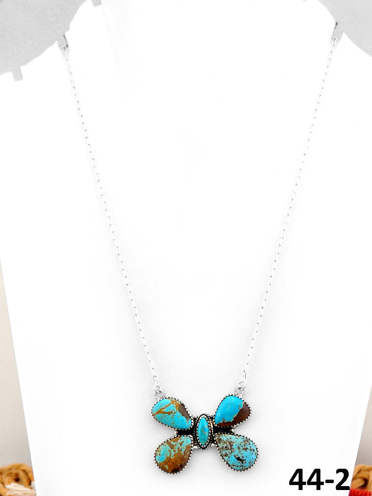 Southwest Handmade #8 Turquoise & Sterling Silver Necklace