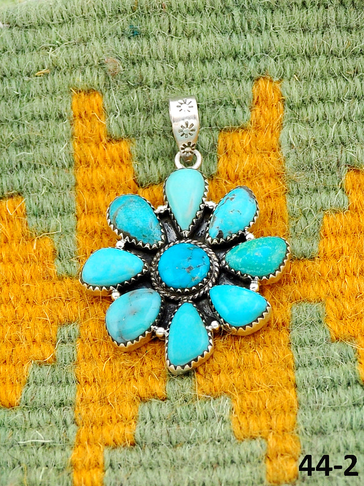 Southwest Made Campitos Turquoise & Sterling Silver Pendant
