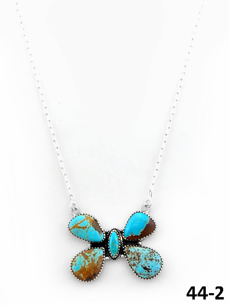 Southwest Handmade #8 Turquoise & Sterling Silver Necklace