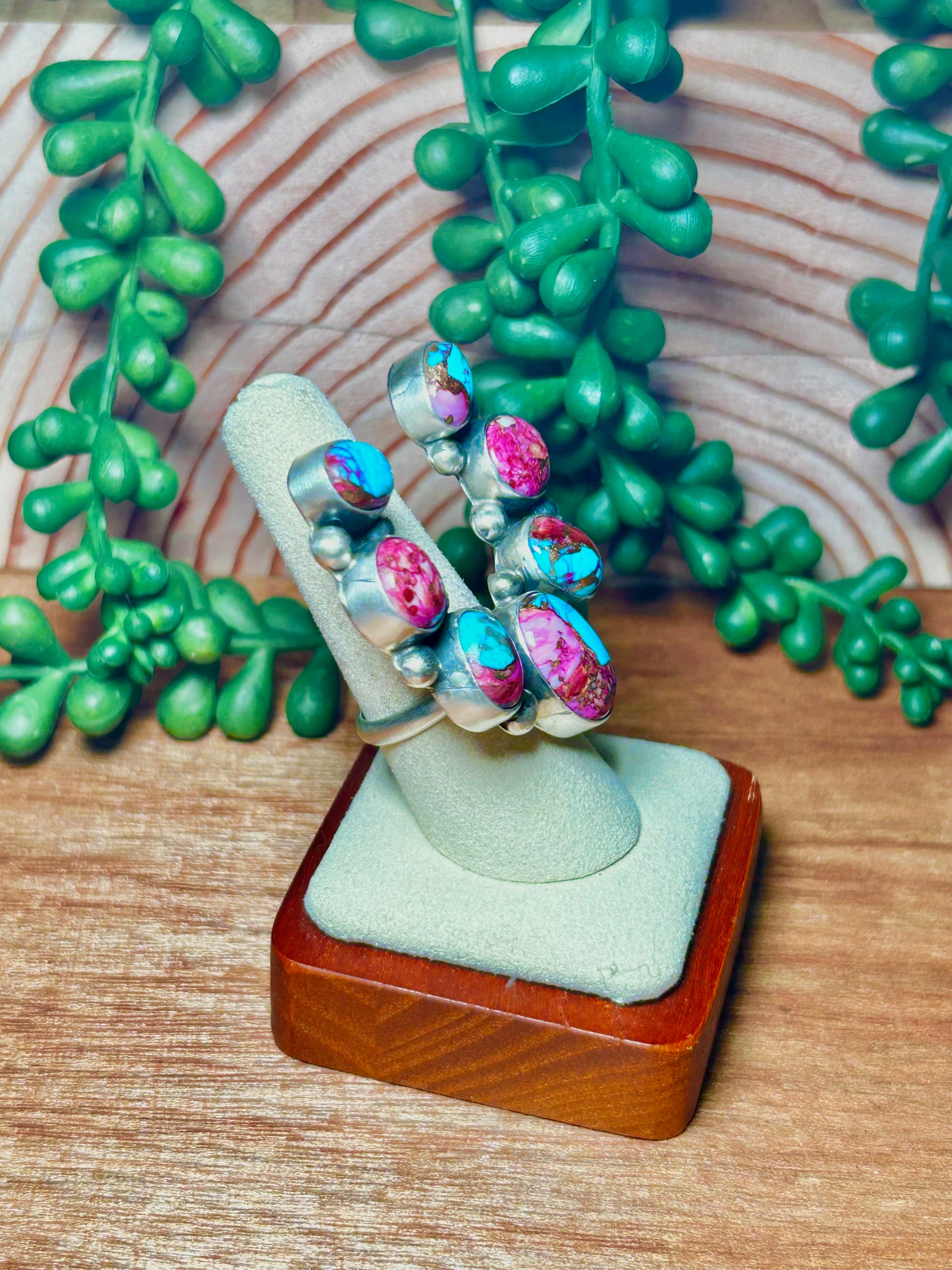 Augustine Largo Made Mohave Turquoise & Sterling Silver Adjustable Ring