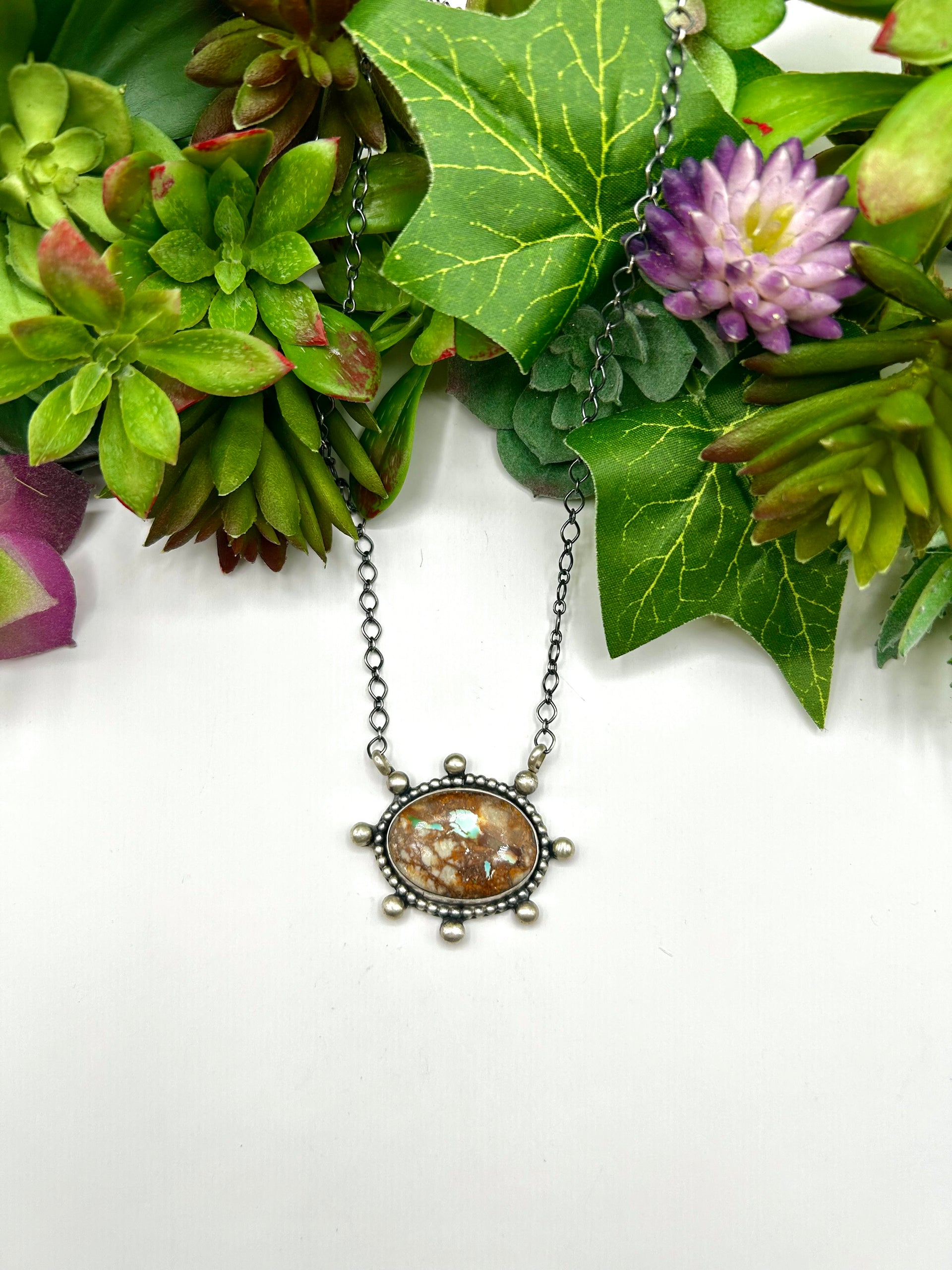 Navajo Made Royston Turquoise & Sterling Silver Necklace
