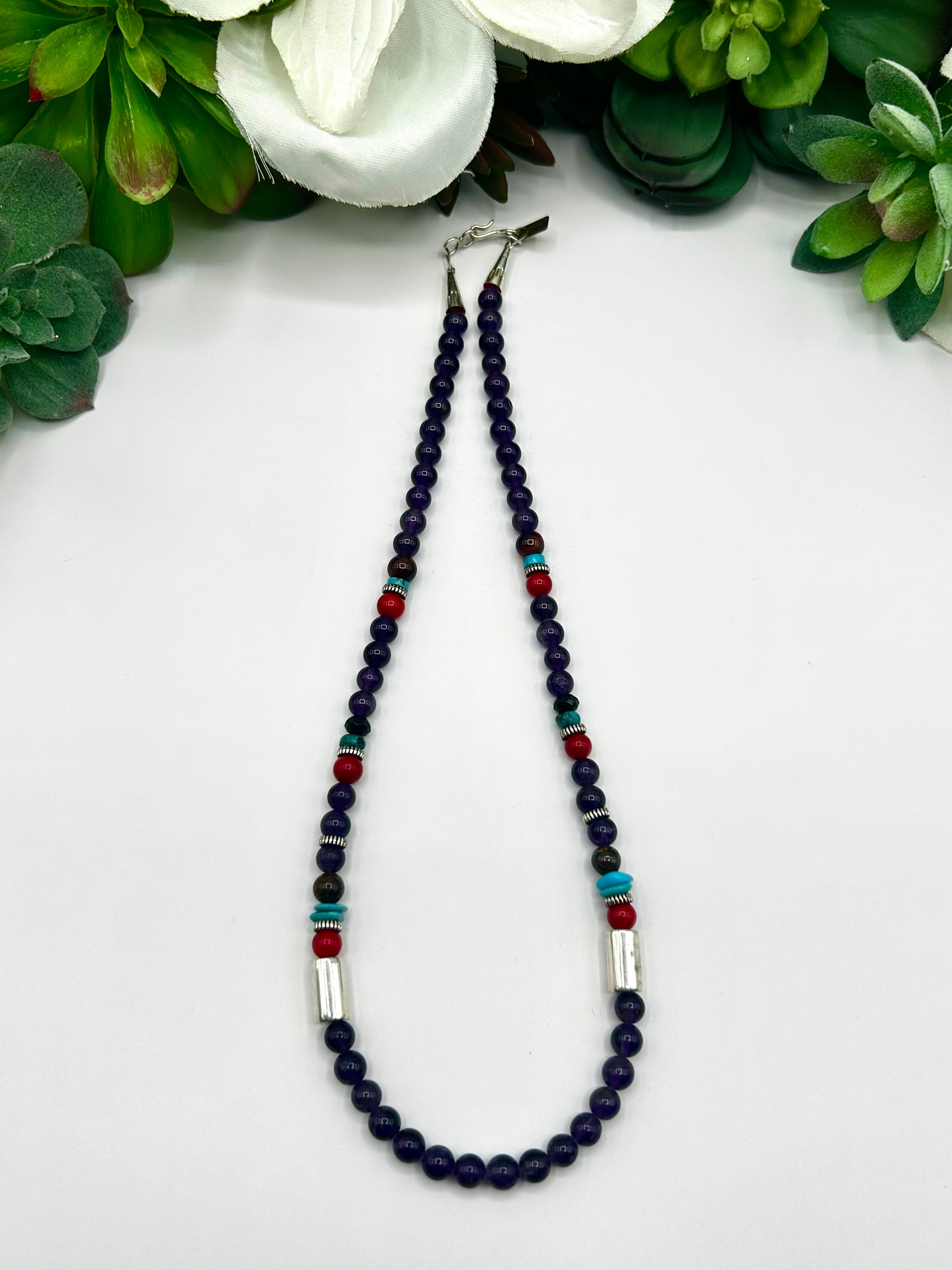 T & R Singer Multi Stone Necklace