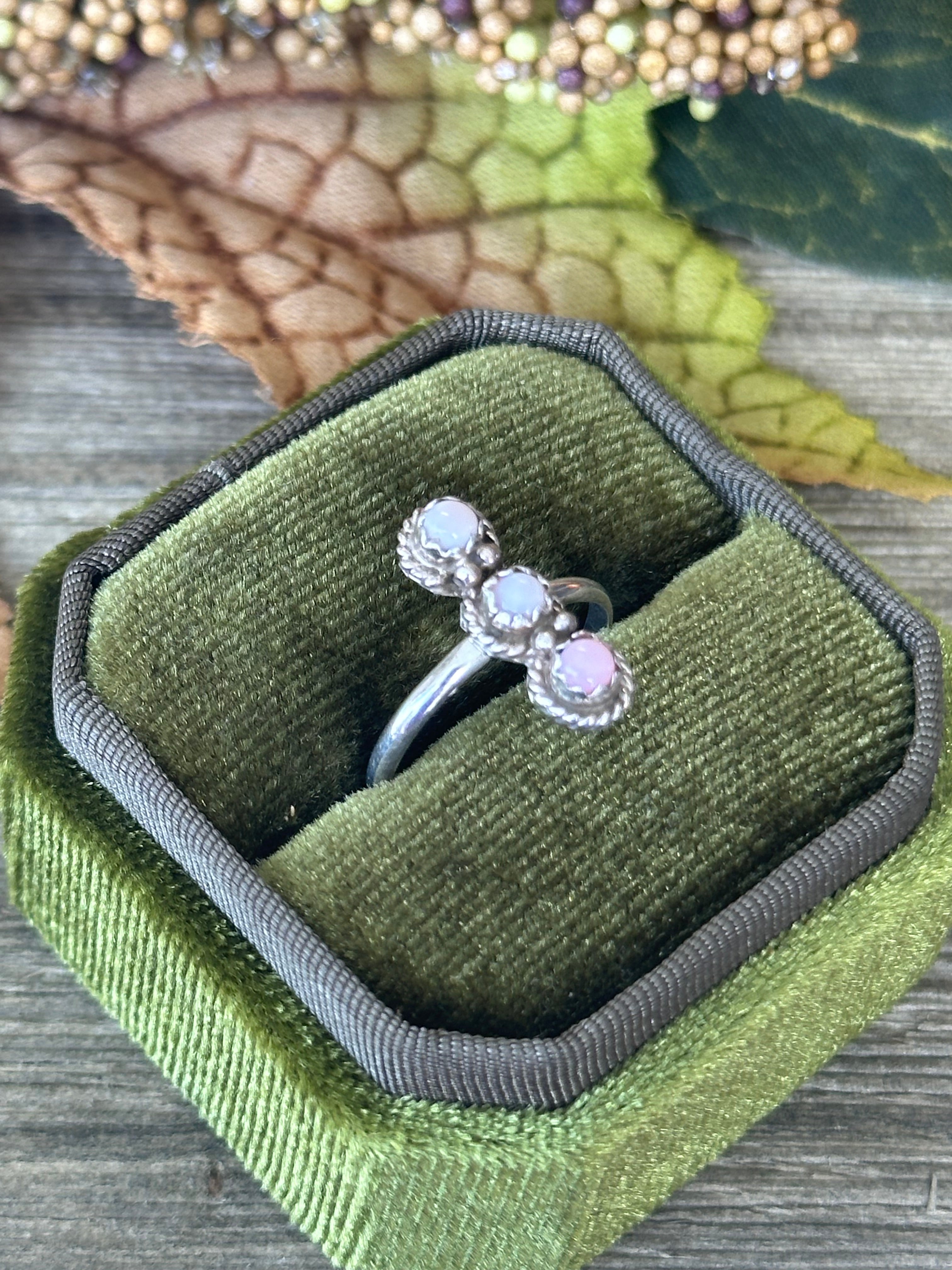 Navajo Made Pink Conch & Sterling Silver Ring