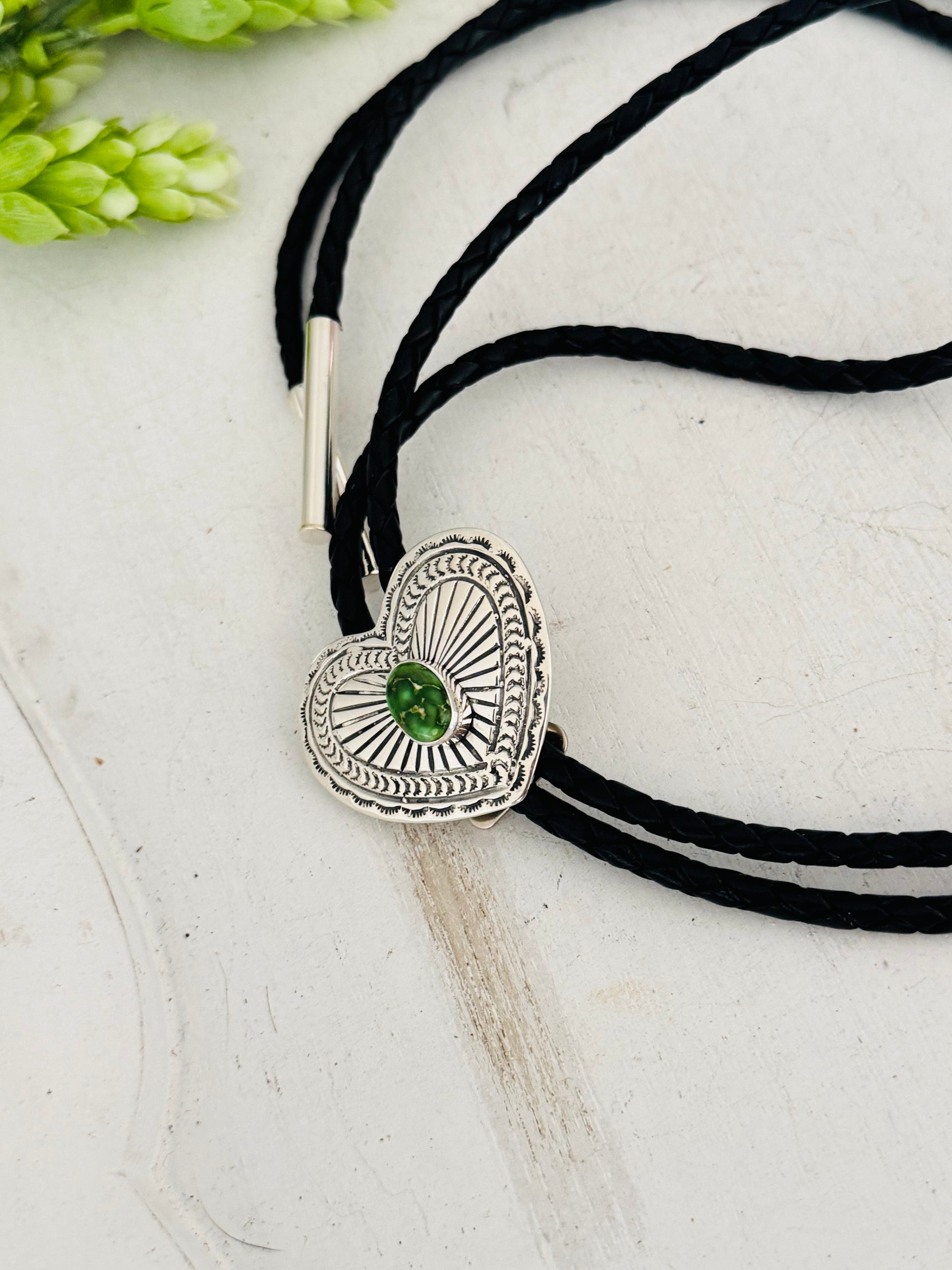 Jereme Delgarito Sonoran Gold Turquoise & Sterling Silver Bolo Tie