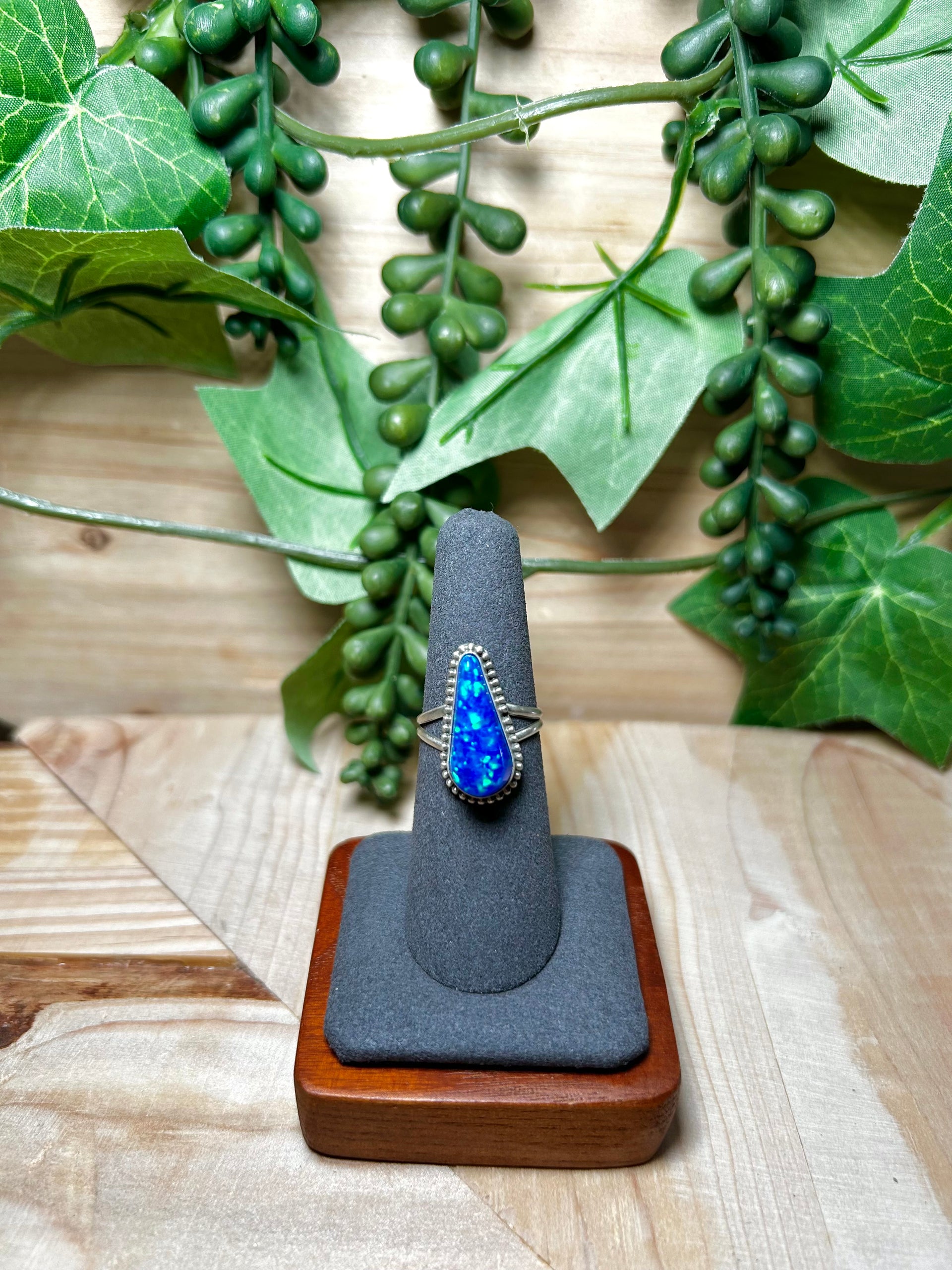 Navajo Made Opal & Sterling Silver Ring Size 6.5