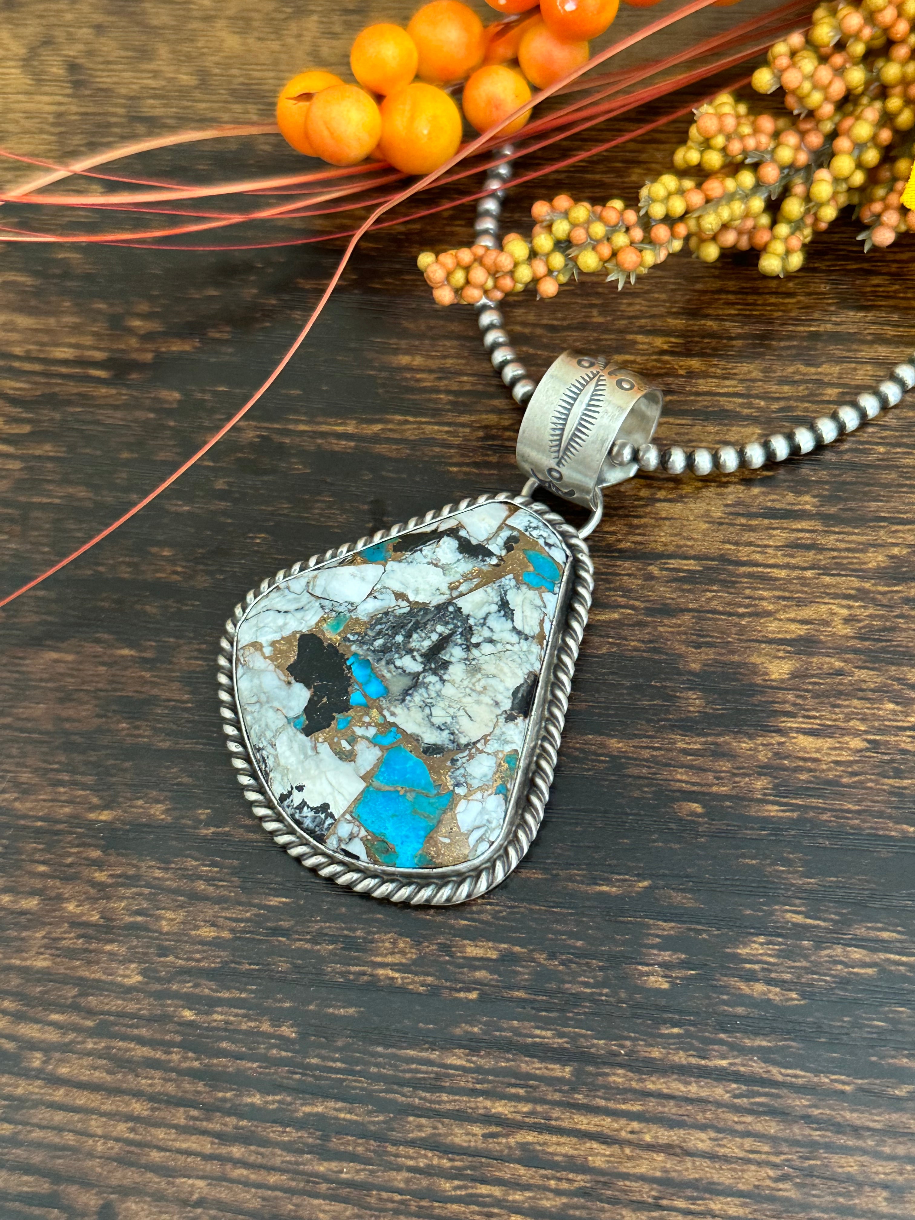 Augustine Largo Mohave Turquoise & Sterling Silver Pendant