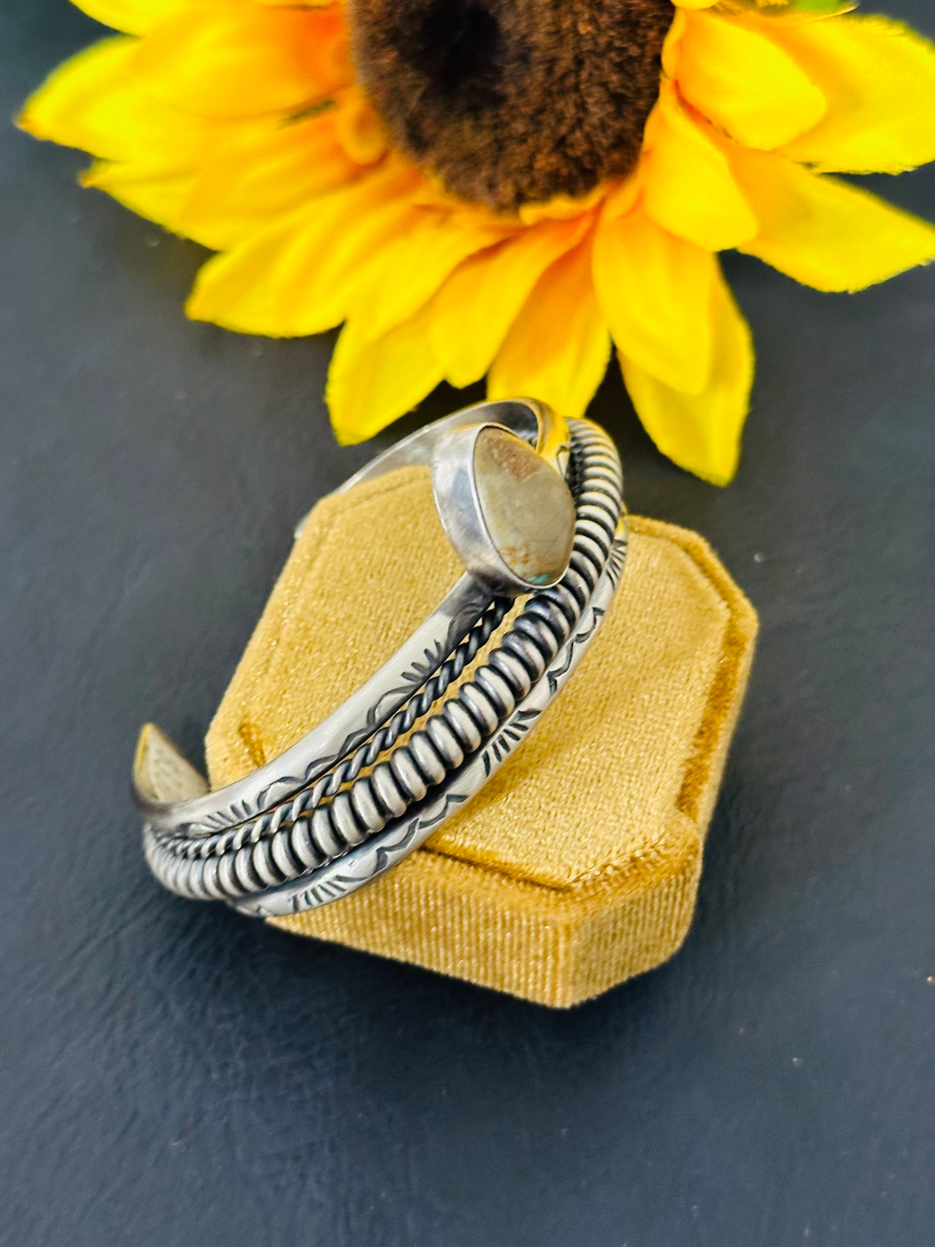 Navajo Royston Turquoise & Sterling Silver Cuff Bracelet