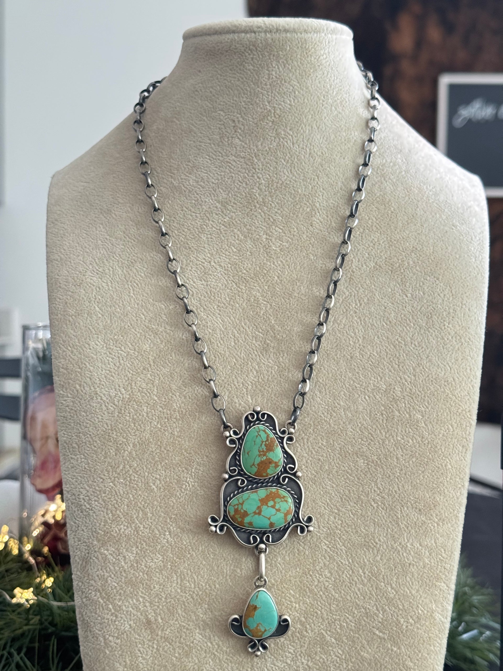 Larry Kaye Kingman Turquoise & Sterling Silver Necklace