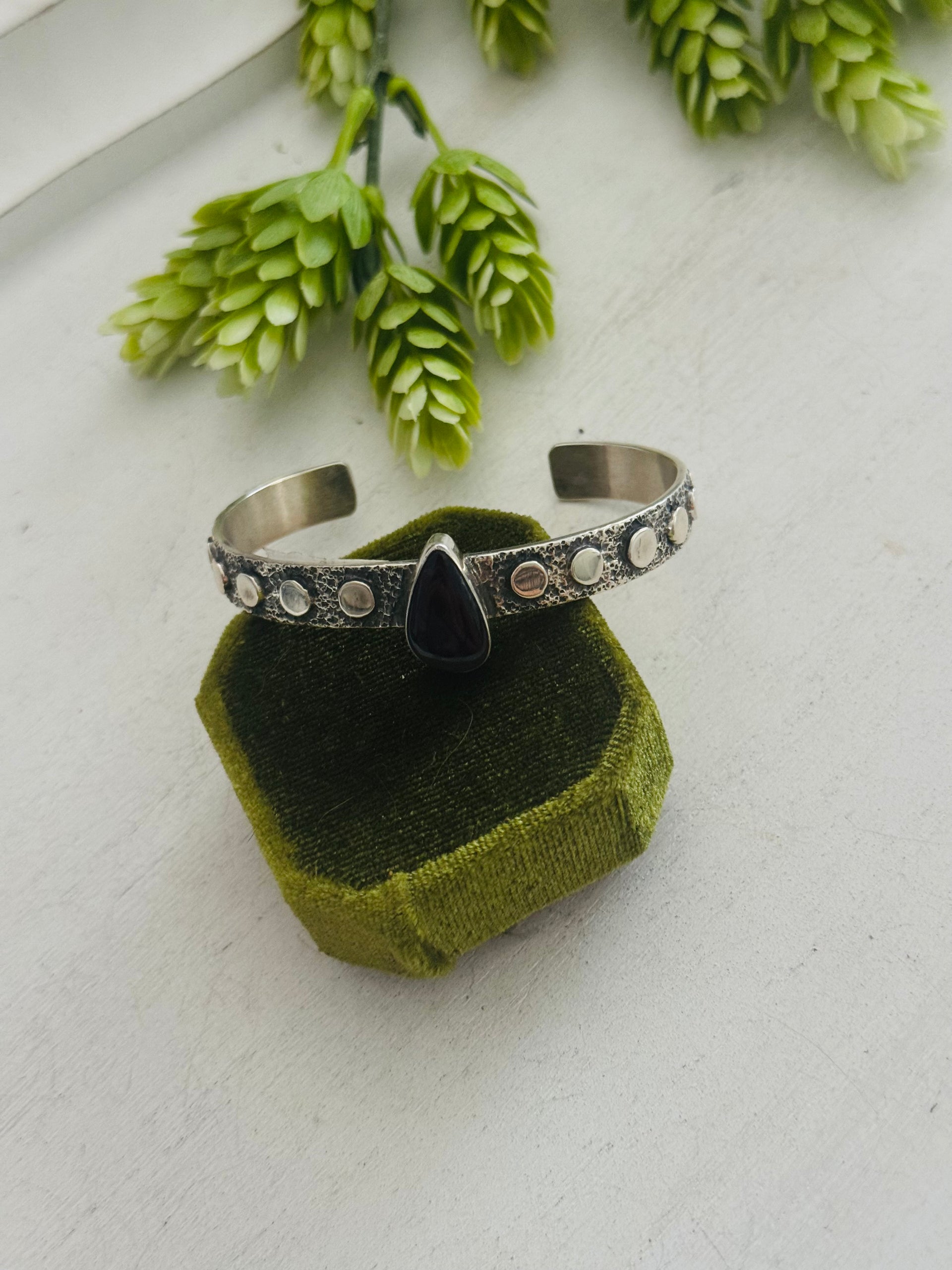 David Benally Sugilite & Sterling Silver Cluster Tufa Cast Cuff Bracelet