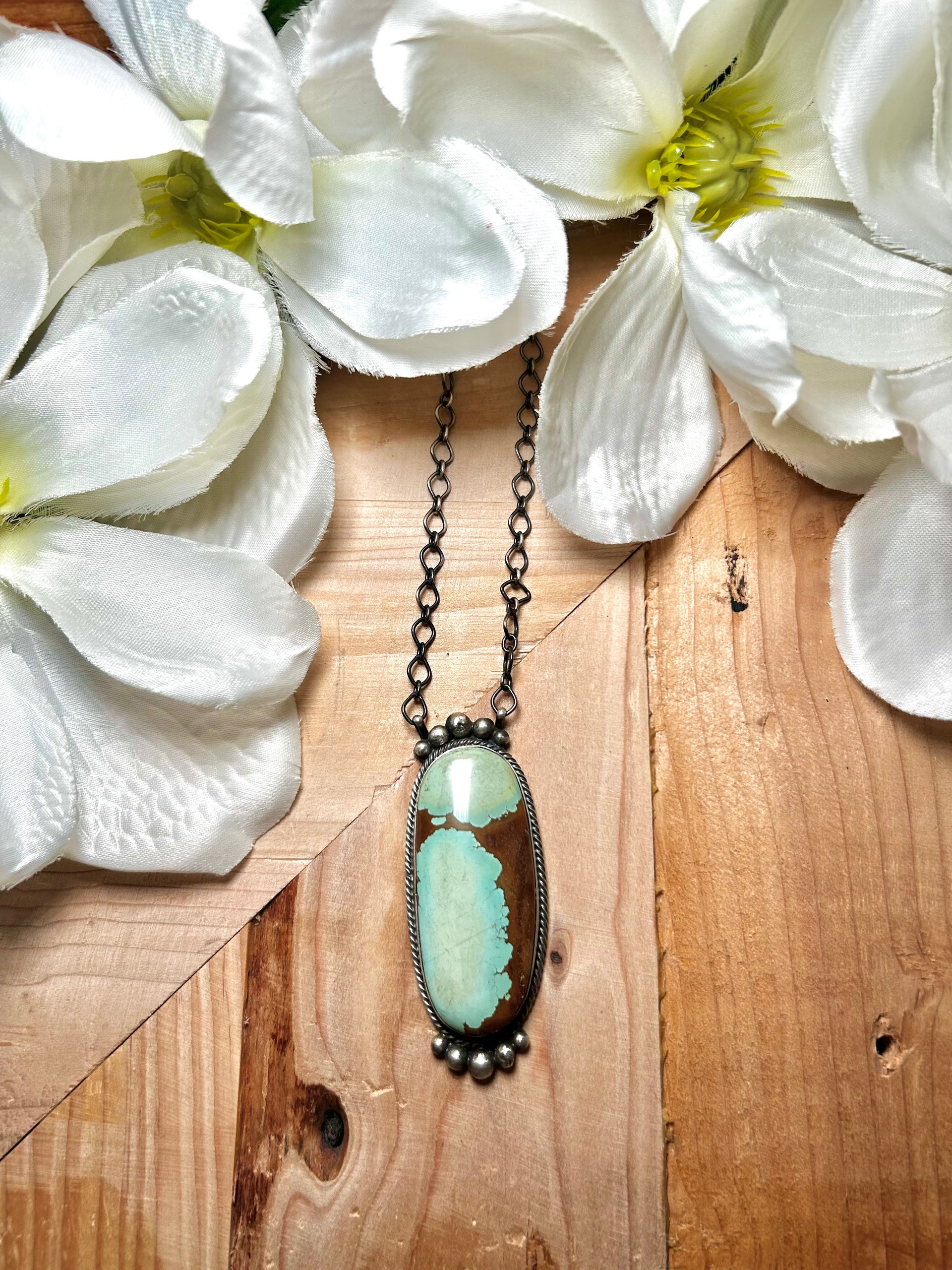 Sheila Becenti Pilot Mountain Turquoise & Sterling Silver Necklace