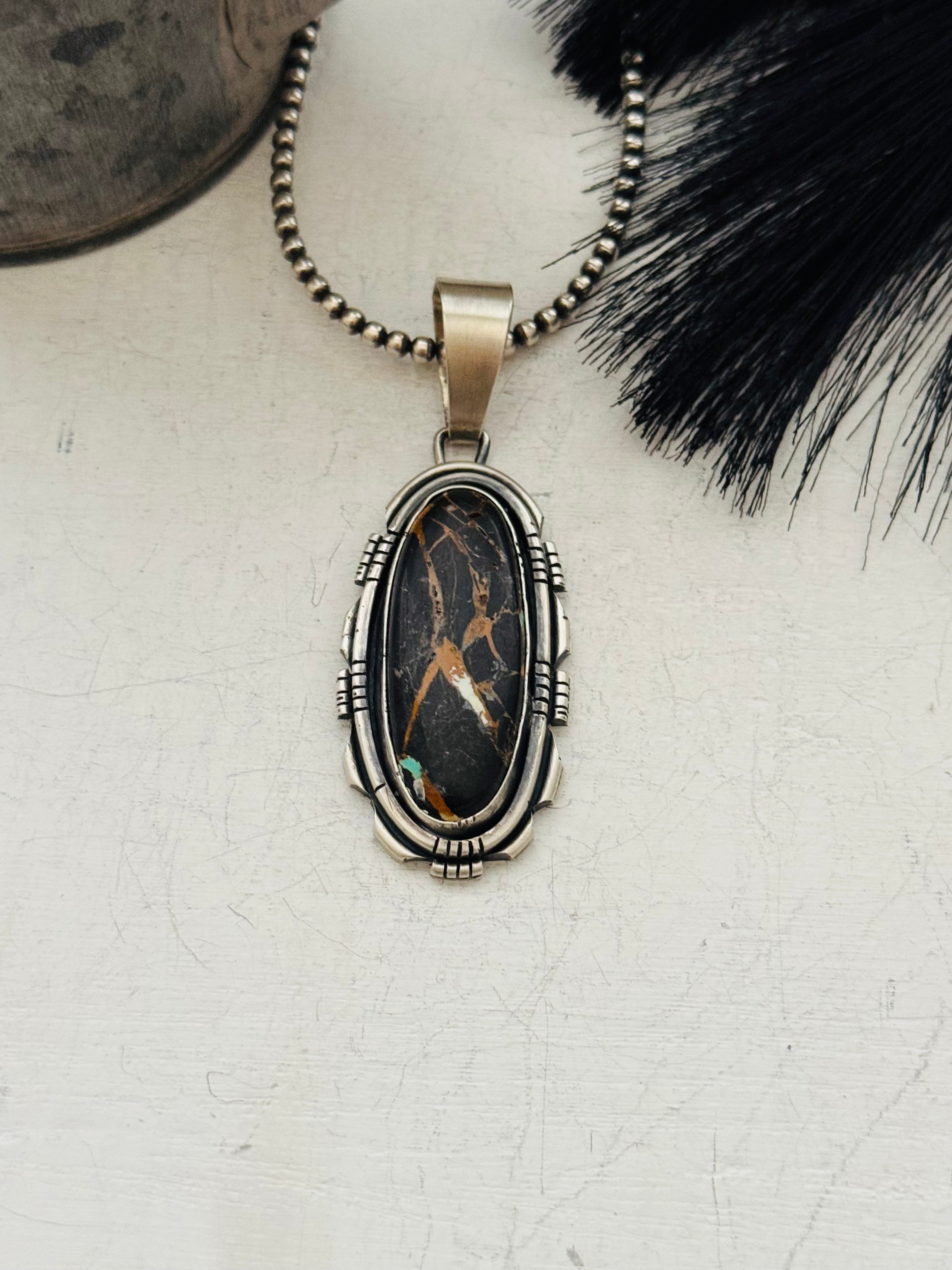 Jameson Garcia Black Jack Turquoise & Sterling Silver Pendant