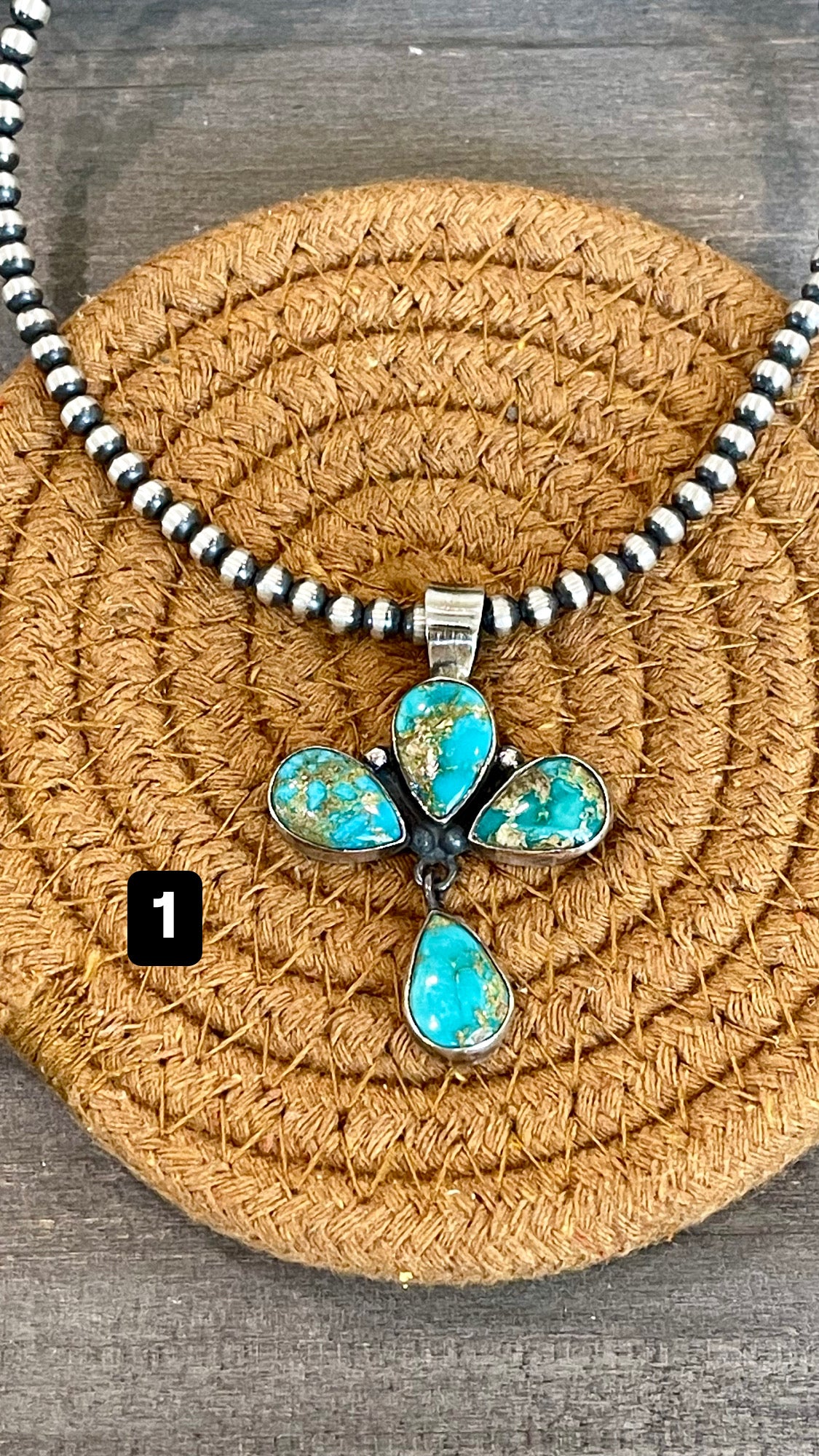 Southwest Handmade Sonoran Mountain Turquoise & Sterling Silver Pendant