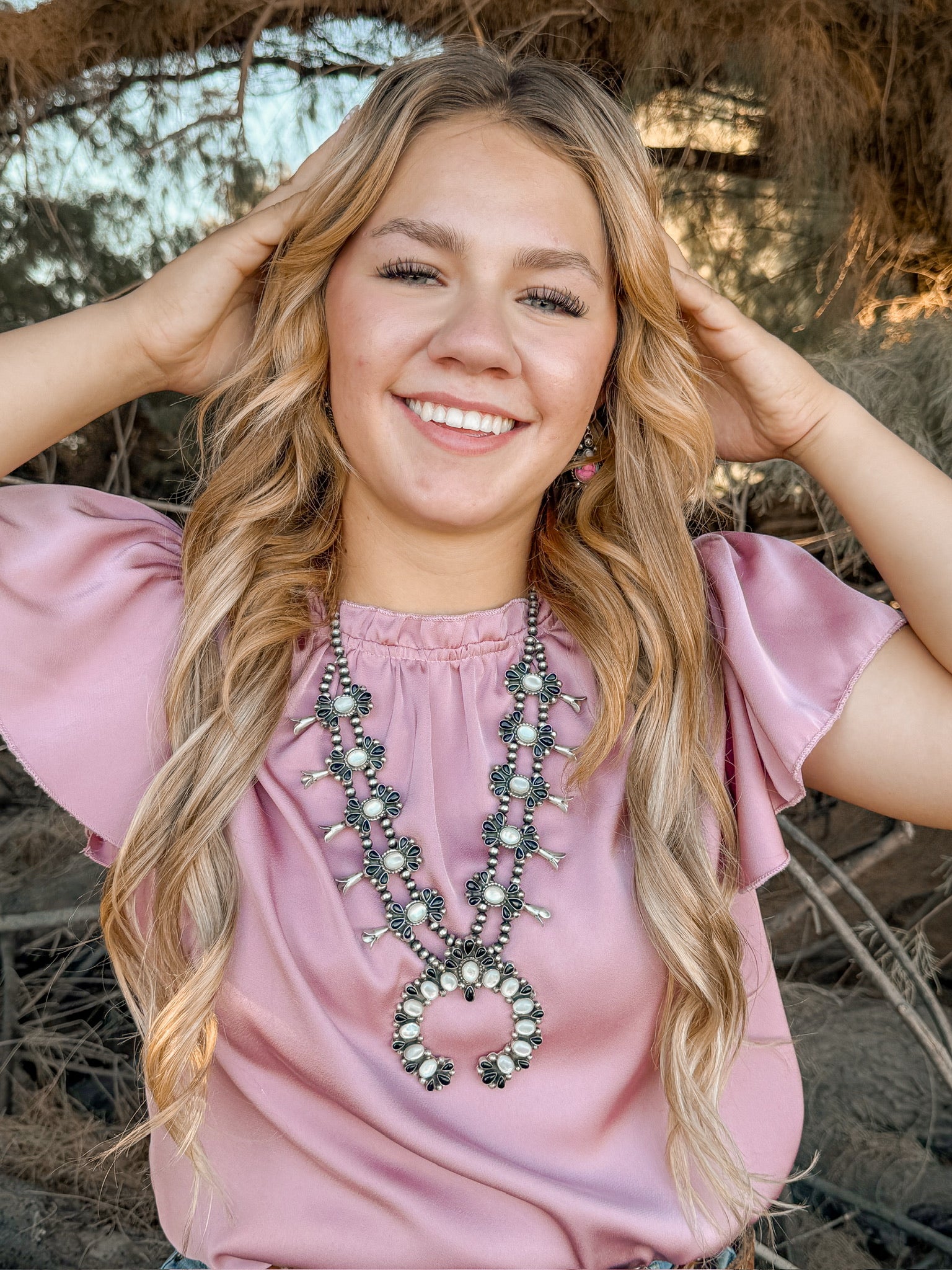 Kathleen Livingston Multi Stone & Sterling Silver Squash Necklace Set