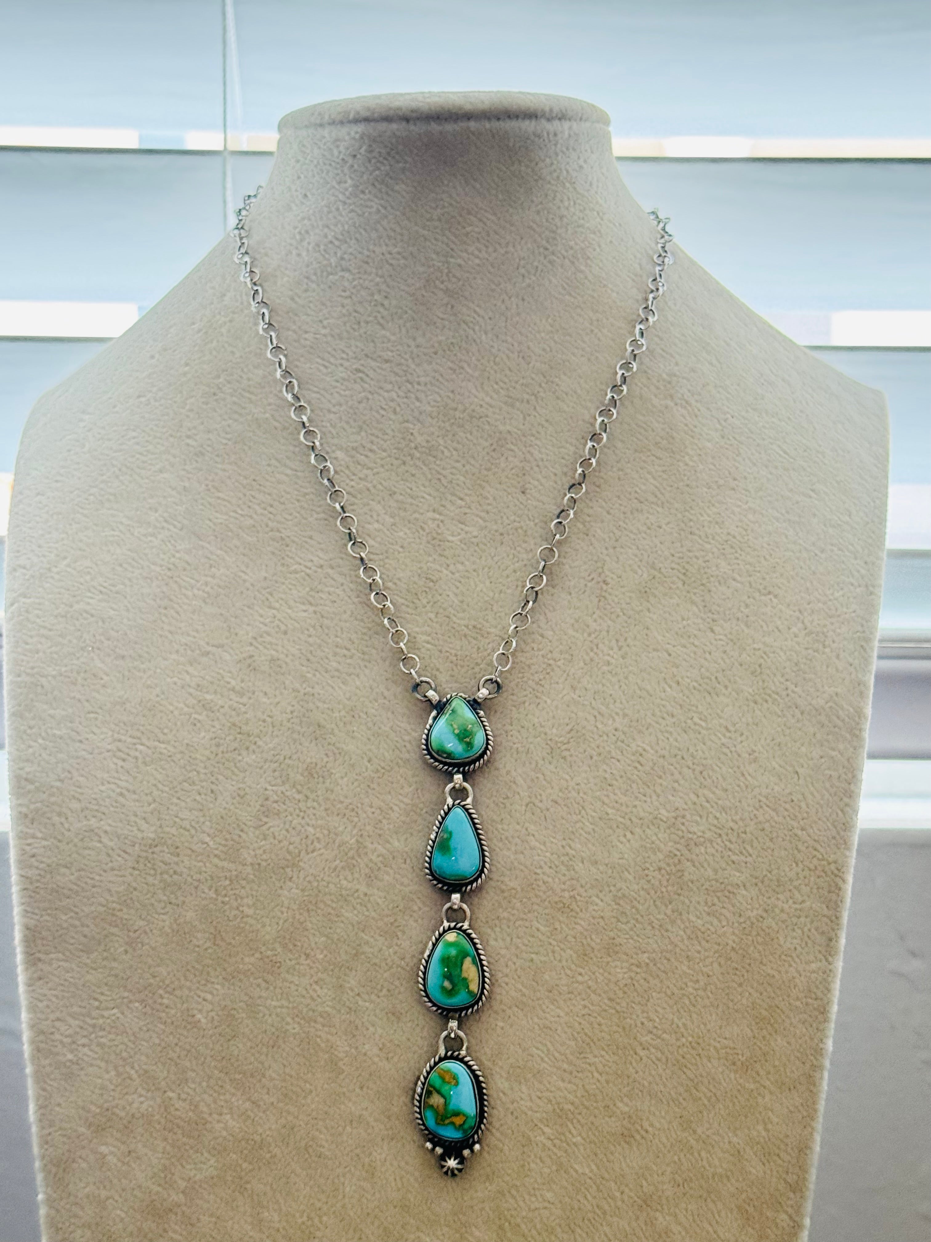 Southwest Handmade Sonoran Mountain Turquoise & Sterling Silver Necklace