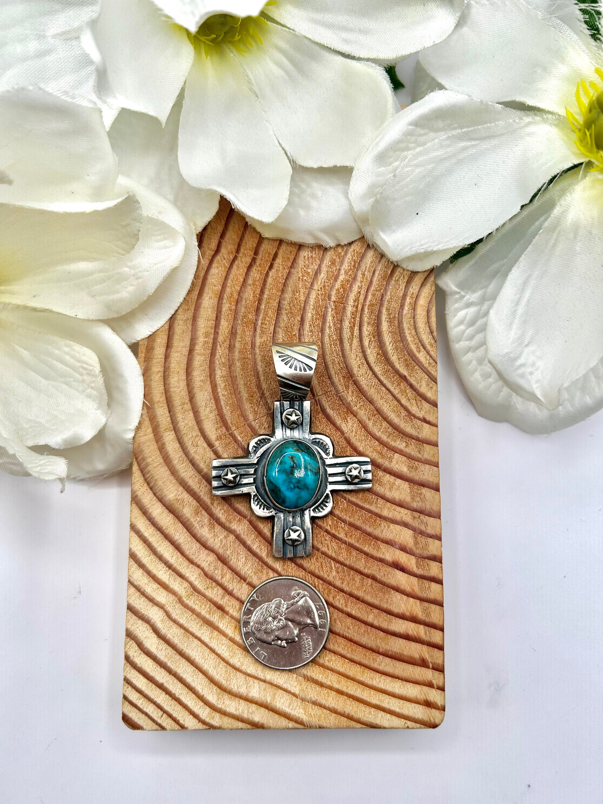 Chimney Butte Kingman Turquoise & Sterling Silver Pendant