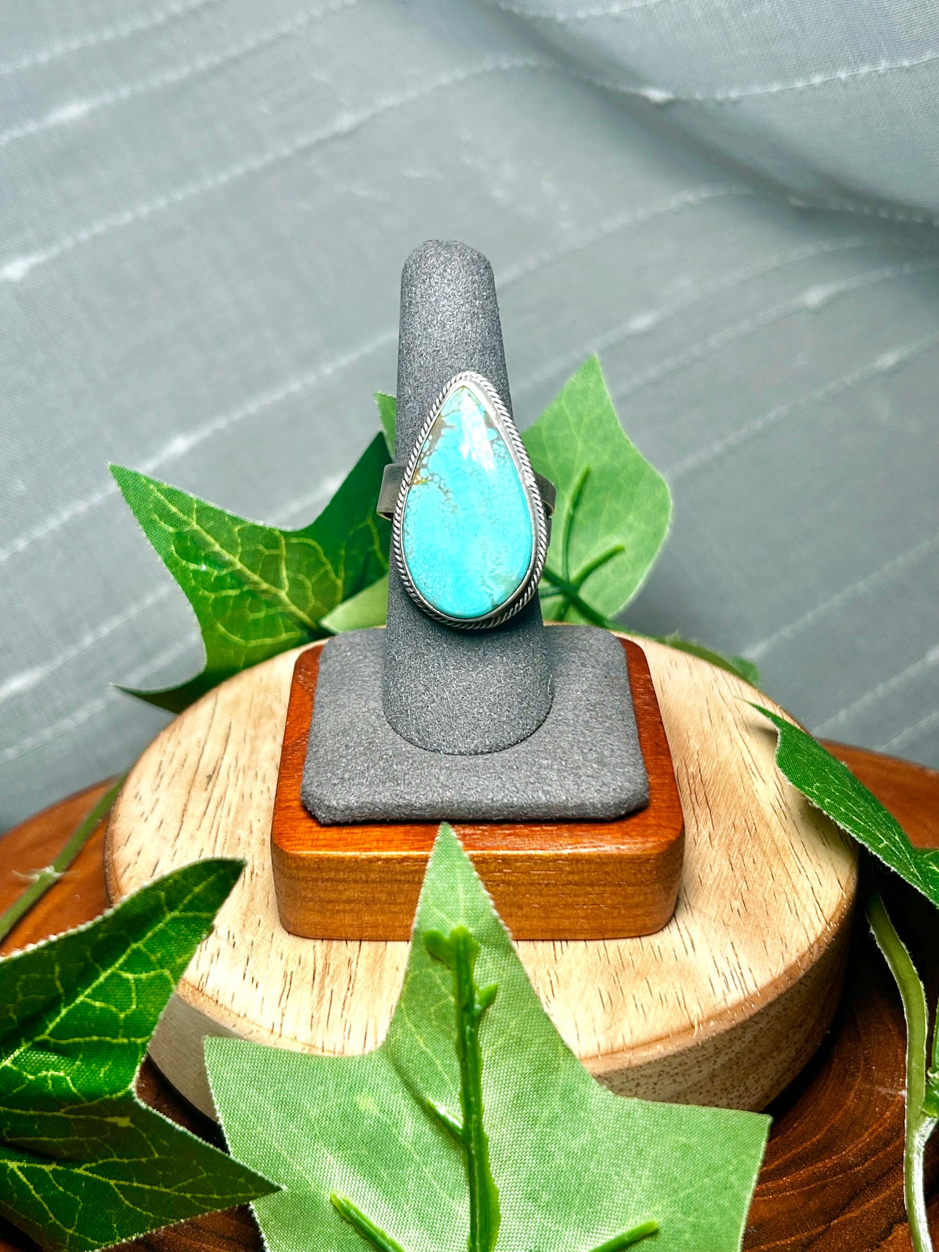 Antionette Martinez Kingman Turquoise & Sterling Silver Adjustable Ring