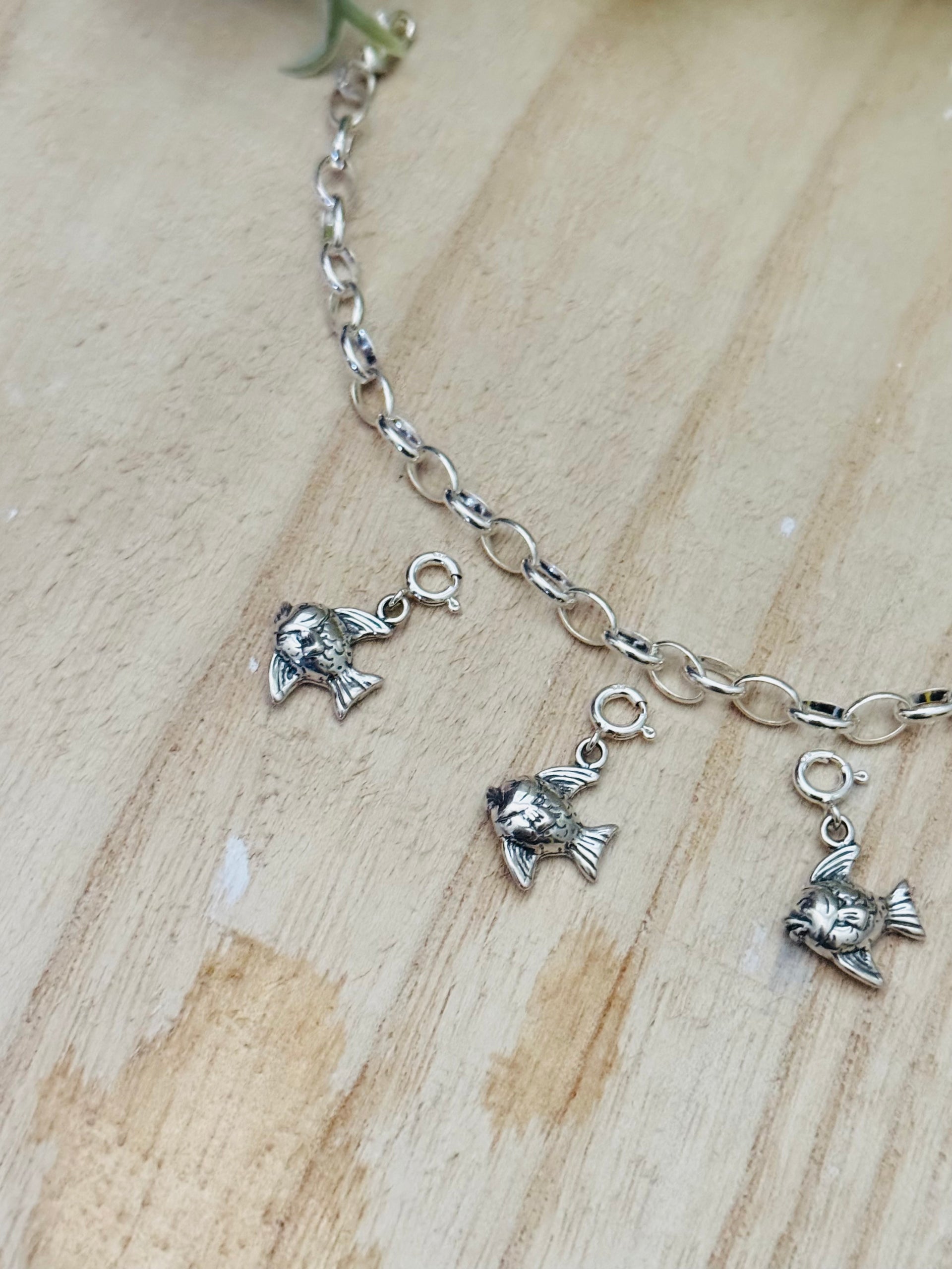 Navajo Made Sterling Silver Fish Cast Charms