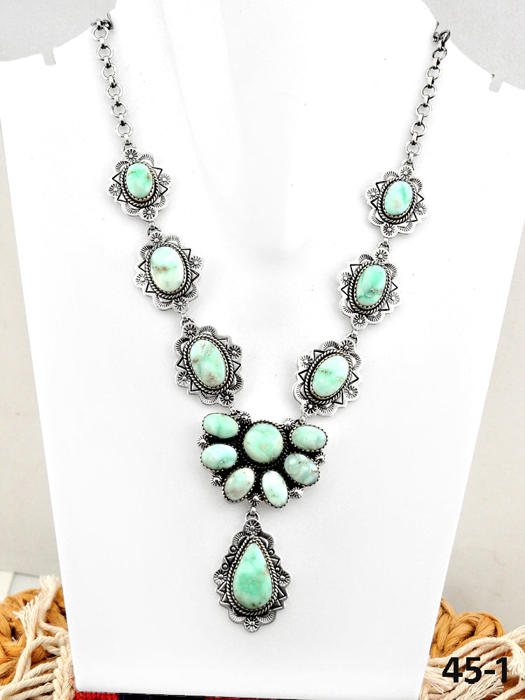 Southwest Handmade Paloma Turquoise & Sterling Silver Necklace