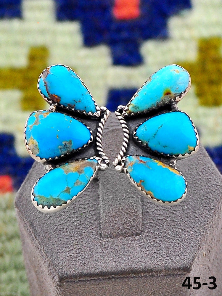 Southwest Handmade Santa Maria Turquoise & Sterling Silver Adjustable Ring