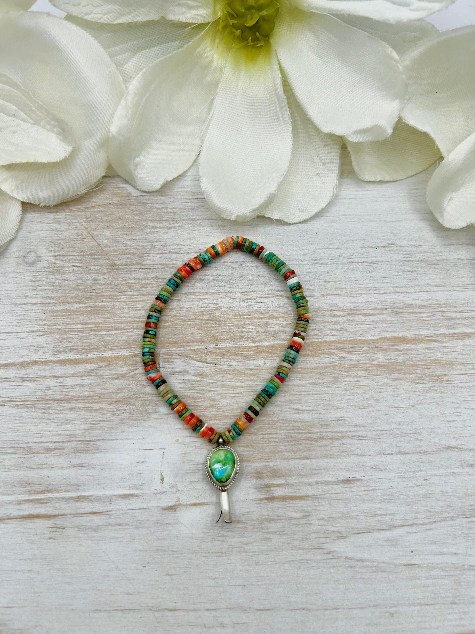 George Rios Multi Stone & Sterling Silver Stretchy Bracelet