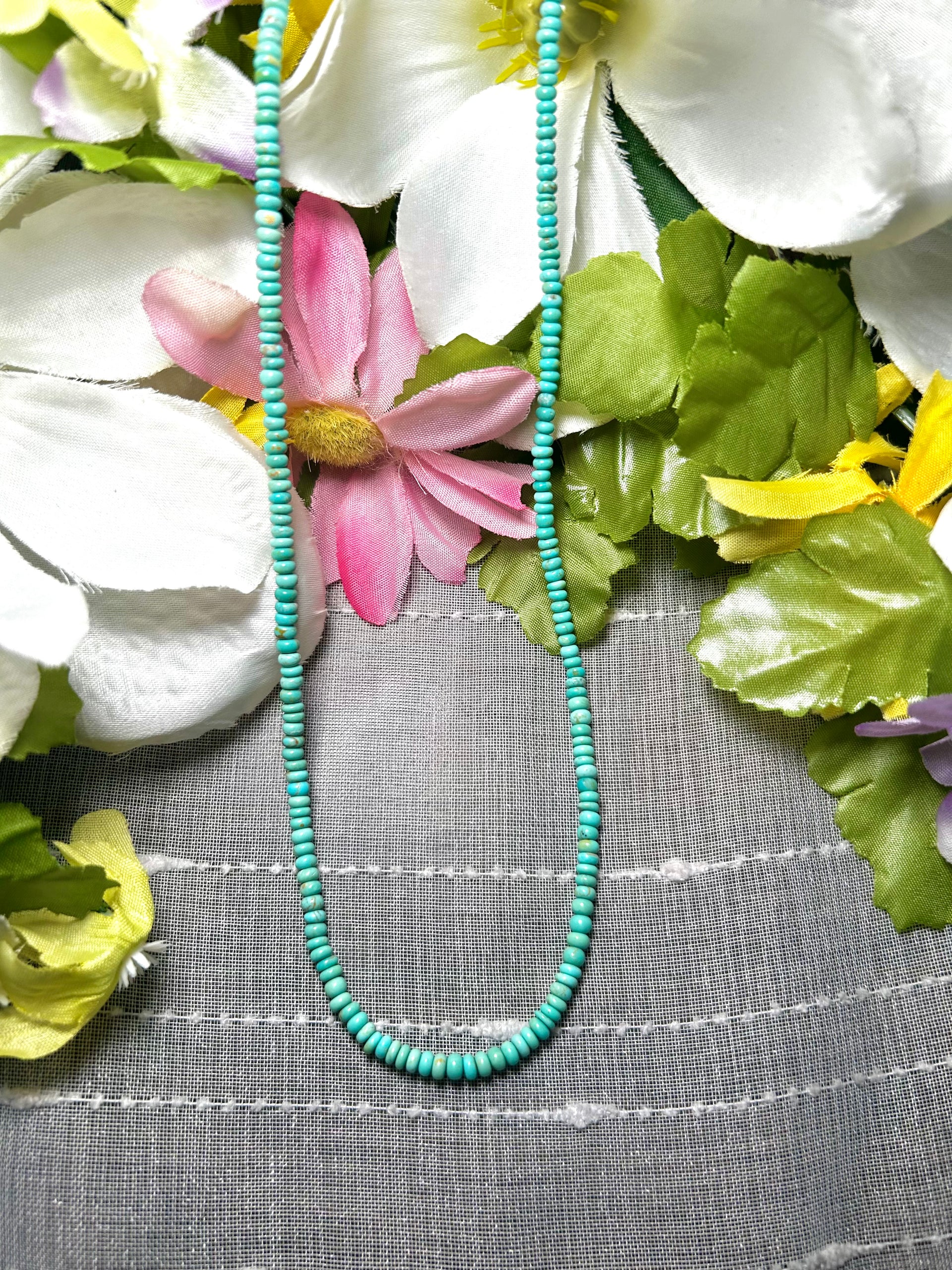 Navajo Made Strung Kingman Turquoise Necklace