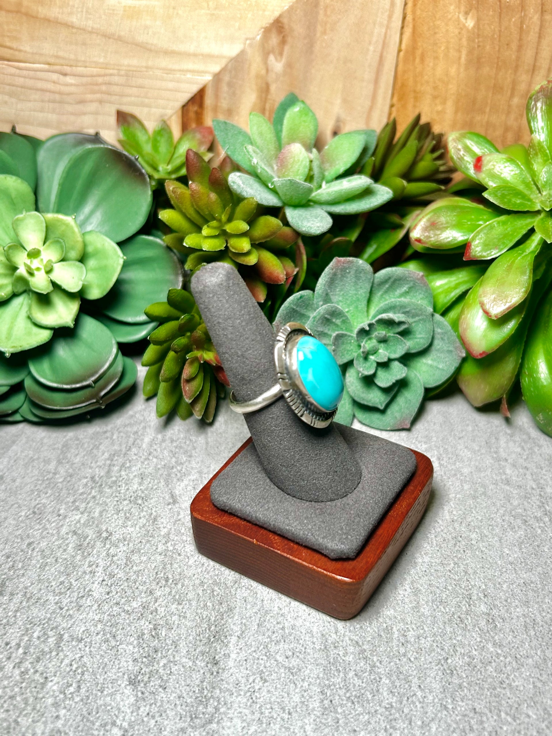 Alfred Martinez Kingman Turquoise & Sterling Silver Adjustable Ring