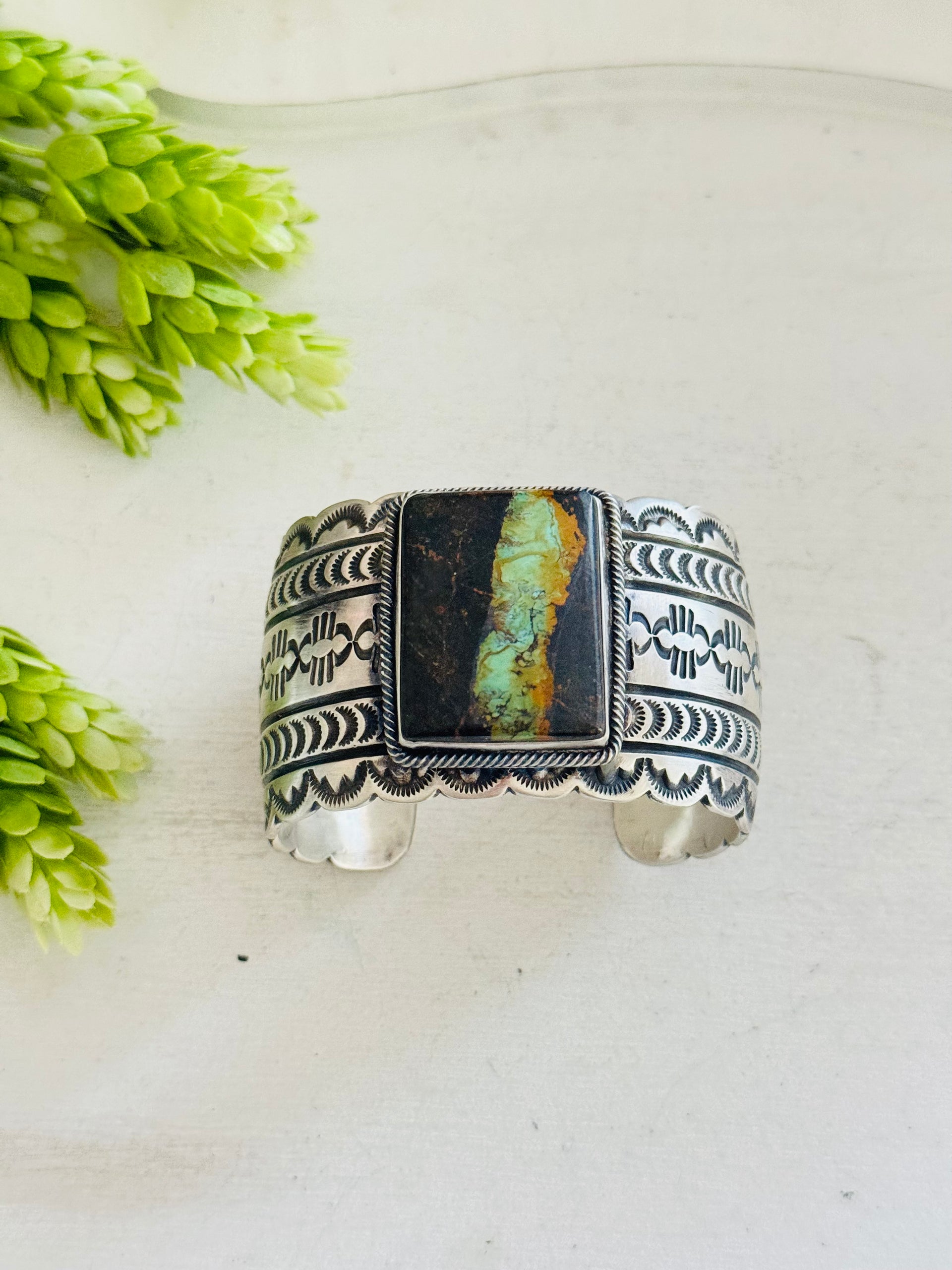 Randy Boyd Black Jack Turquoise & Sterling Silver Cuff Bracelet