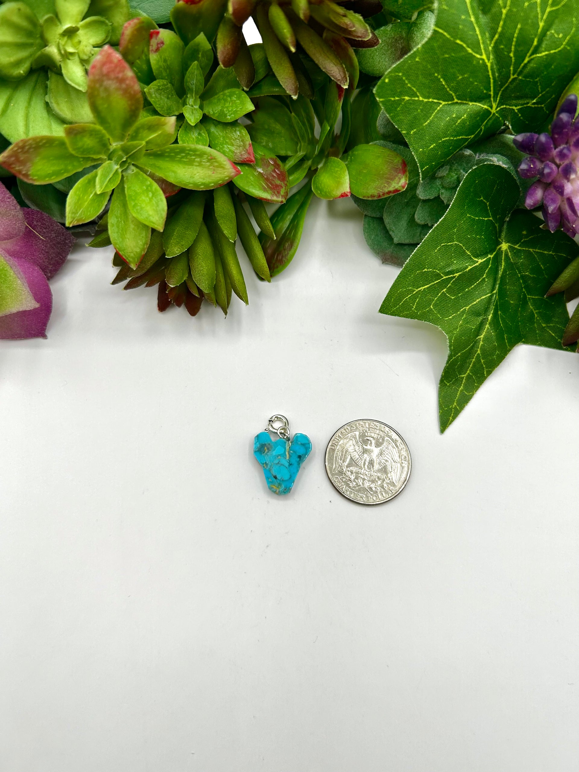 Navajo Made Mohave Turquoise & Sterling Silver Charms