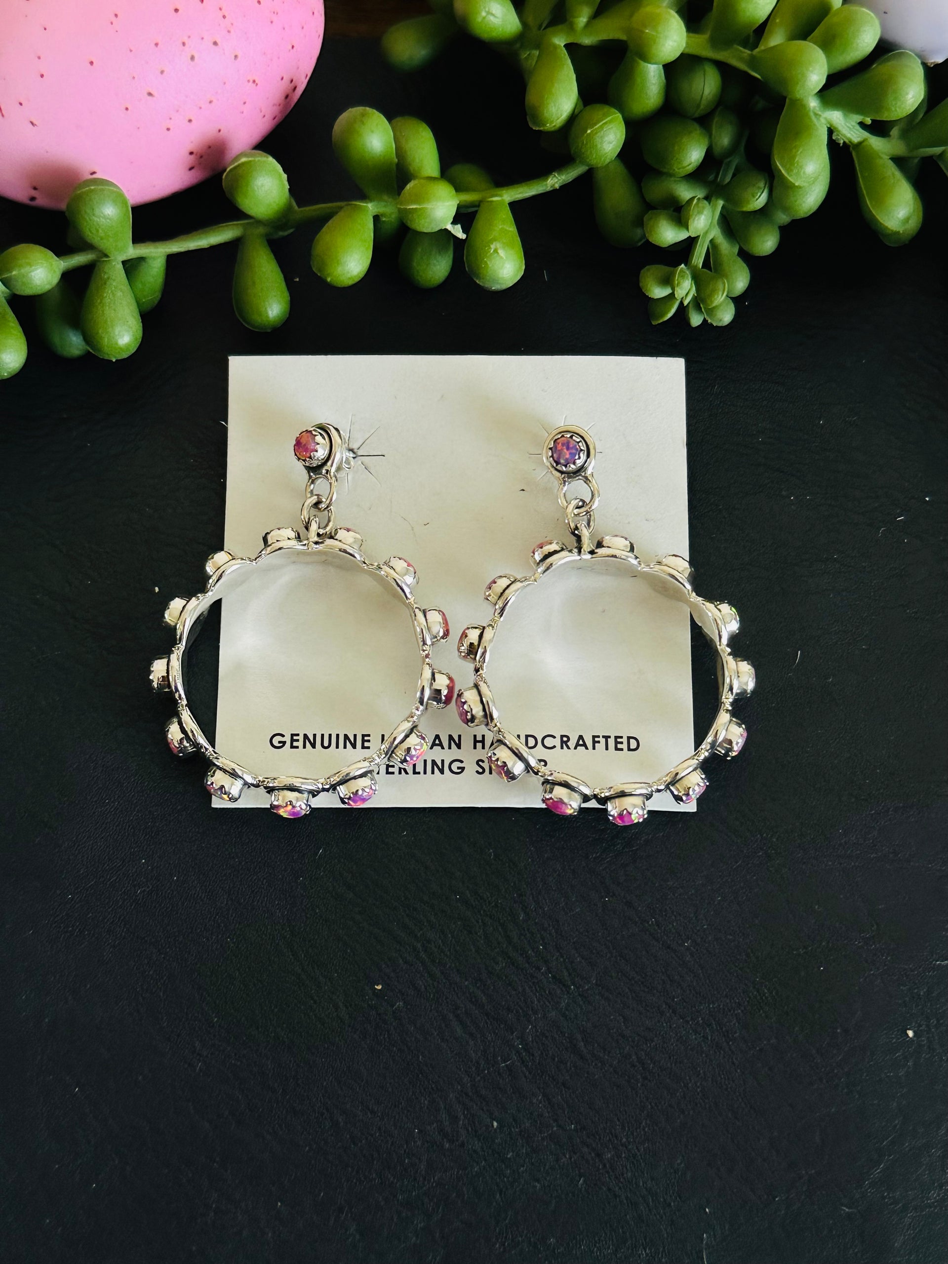 TTD “Ranchin” Pink Opal & Sterling Silver Earrings