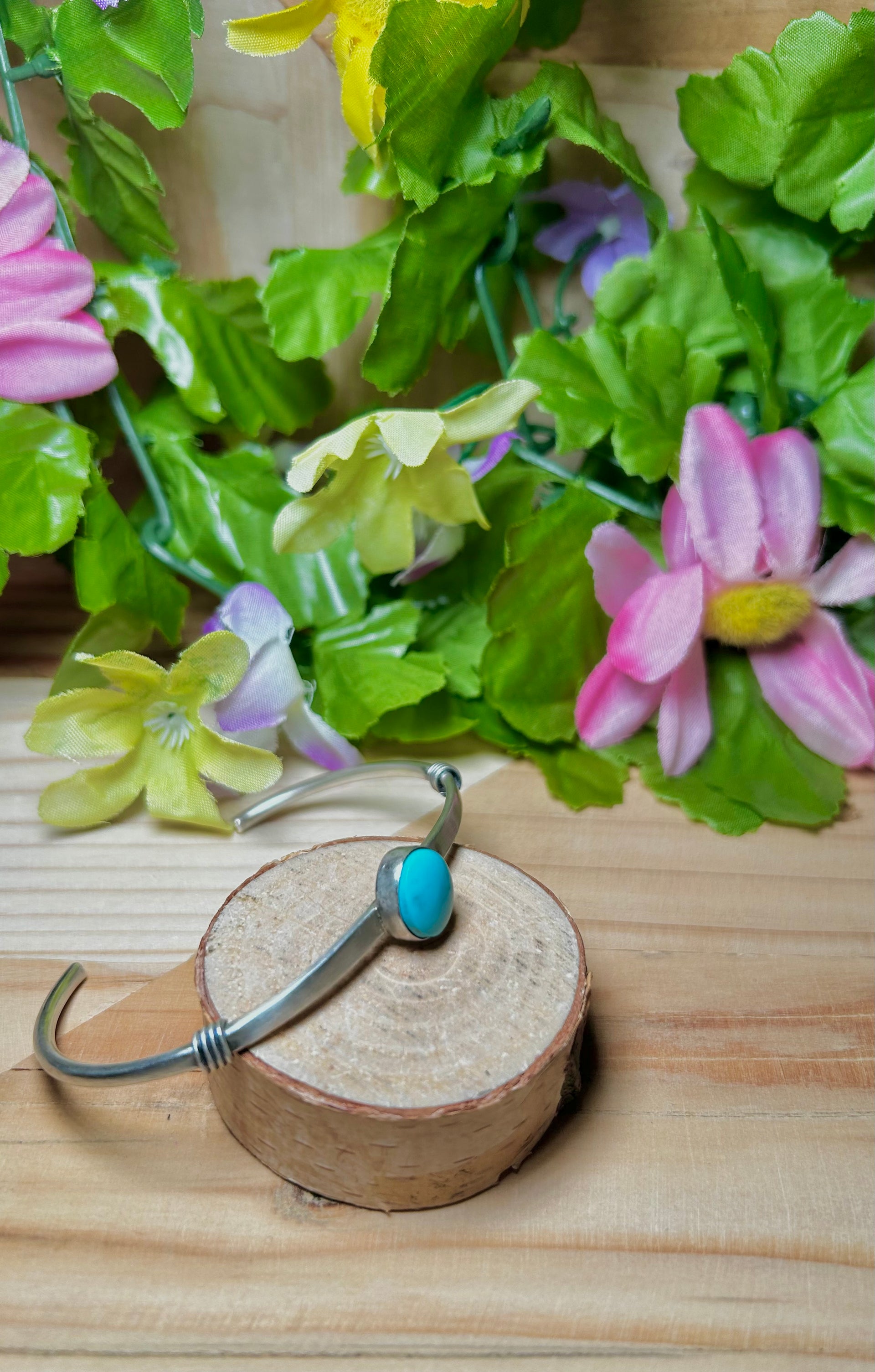 Navajo Made Kingman Turquoise & Sterling Silver Cuff Bracelet