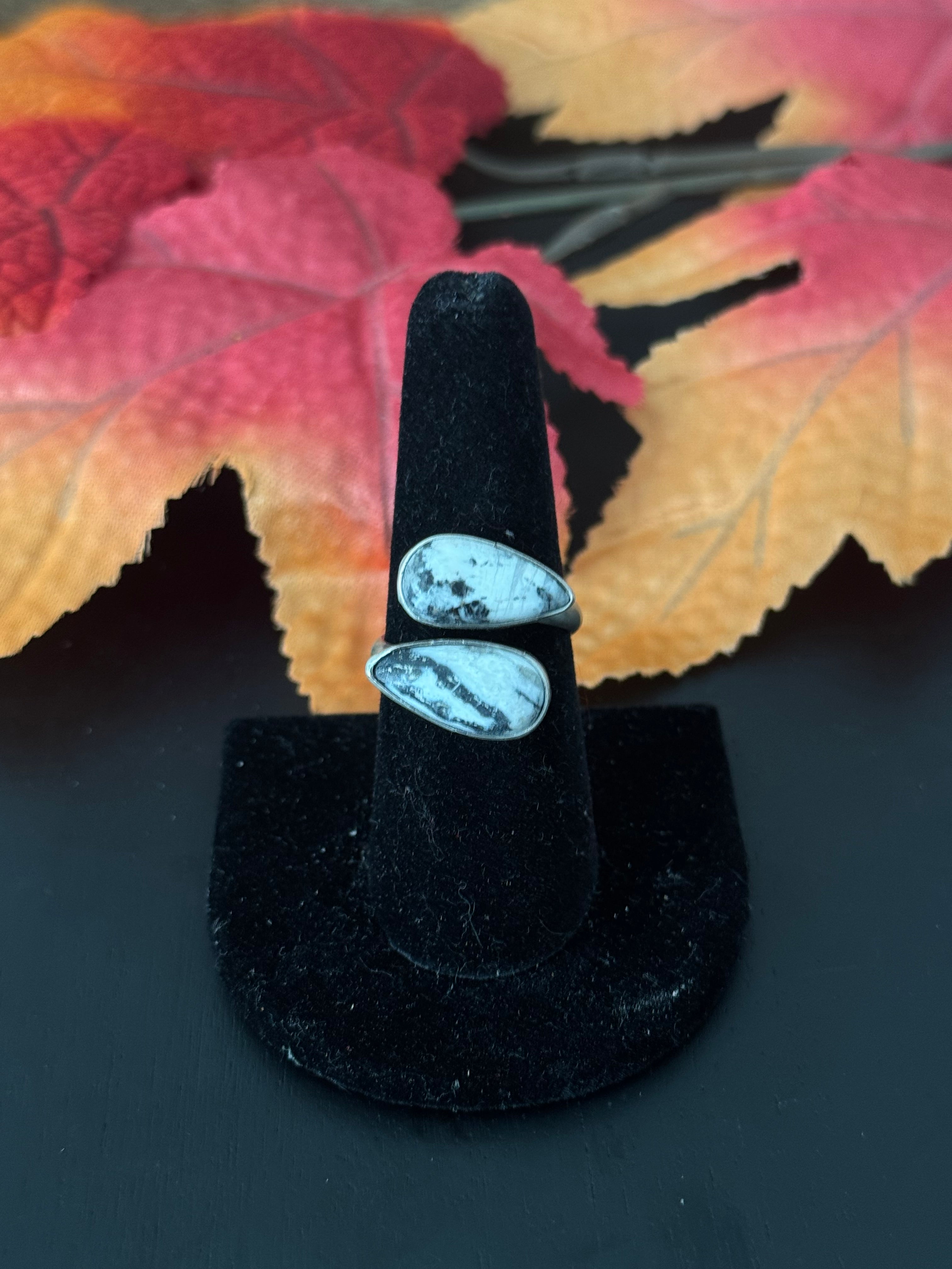 Ester Sam White Buffalo & Sterling Silver Adjustable Ring