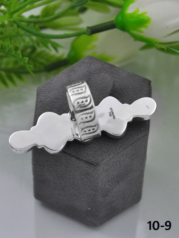 Southwest Made Multi Stone & Sterling Sliver Cluster Adjustable Ring