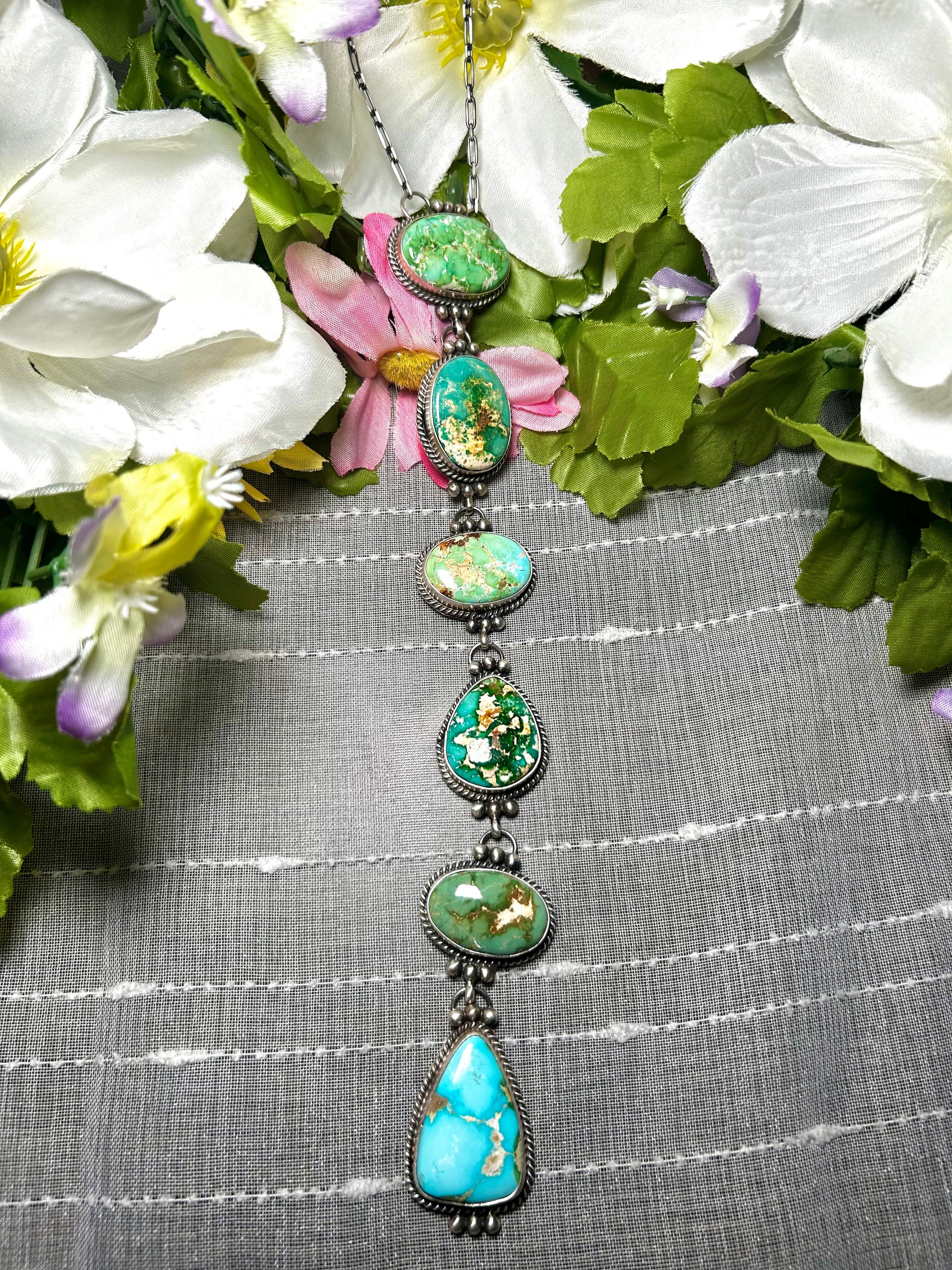 Vicky Hicks Highgrade Sonoran Gold Turquoise & Sterling Silver Necklace