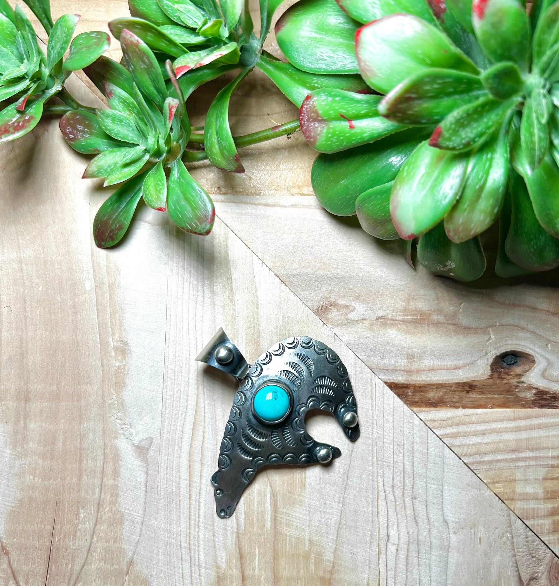 Chimney Butte Kingman Turquoise & Sterling Silver Pendant