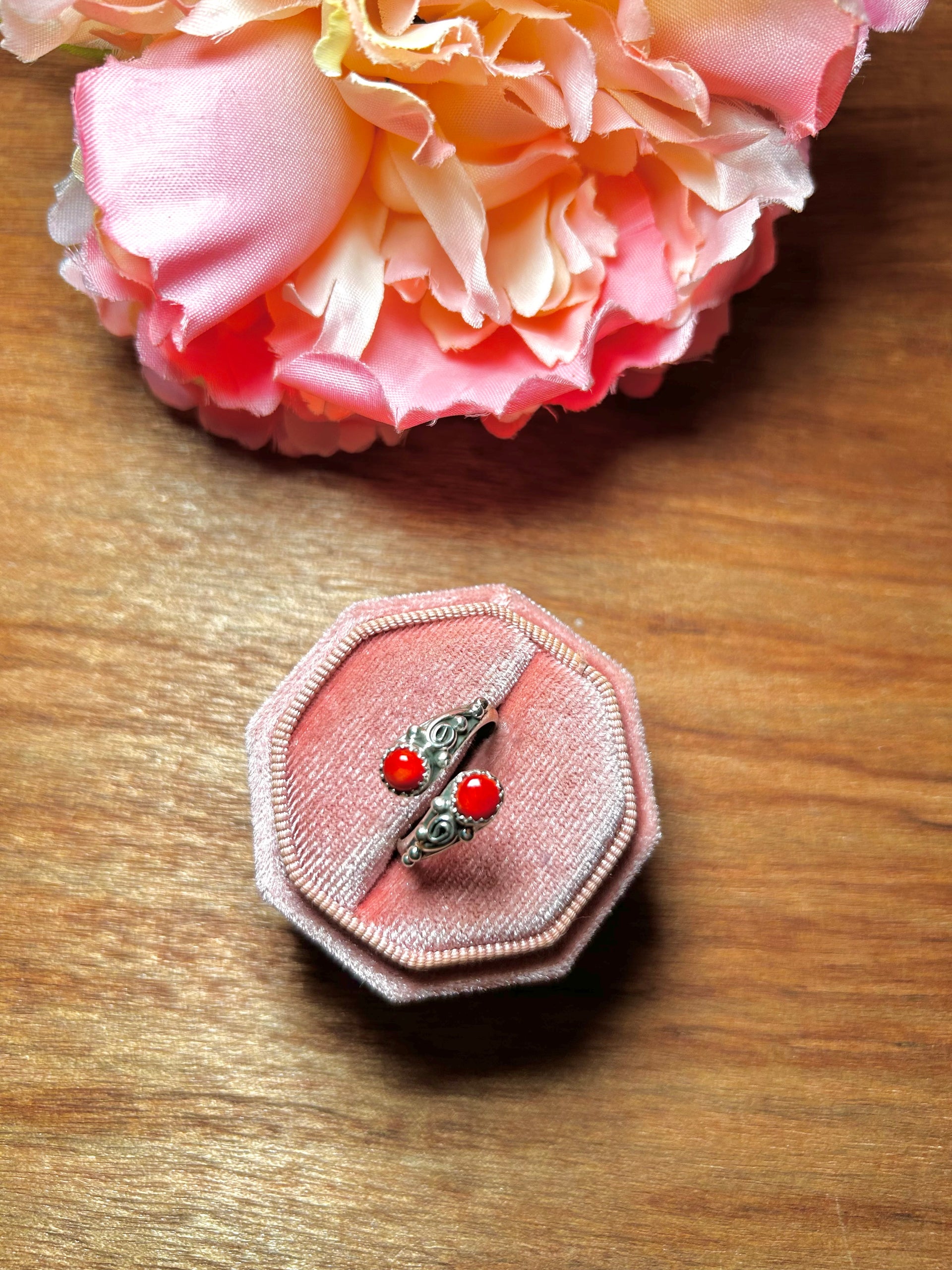 Navajo Made Spiny Oyster & Sterling Silver Adjustable Ring