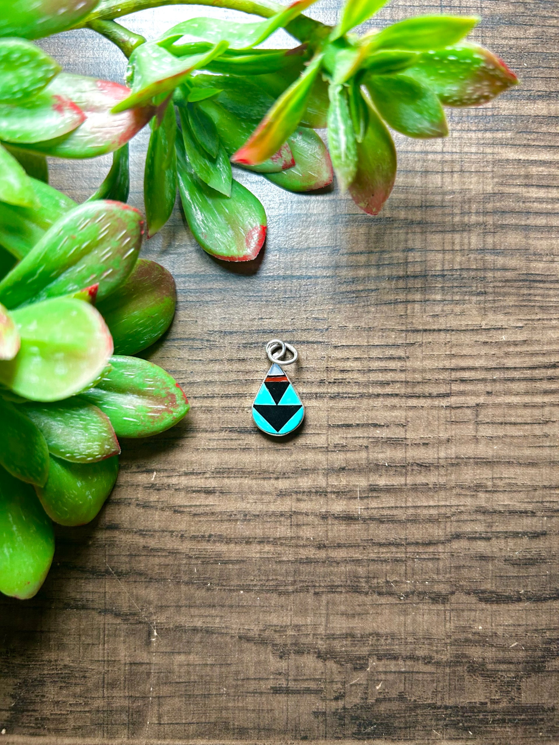 Zuni Made Multi Stone & Sterling Silver Pendant