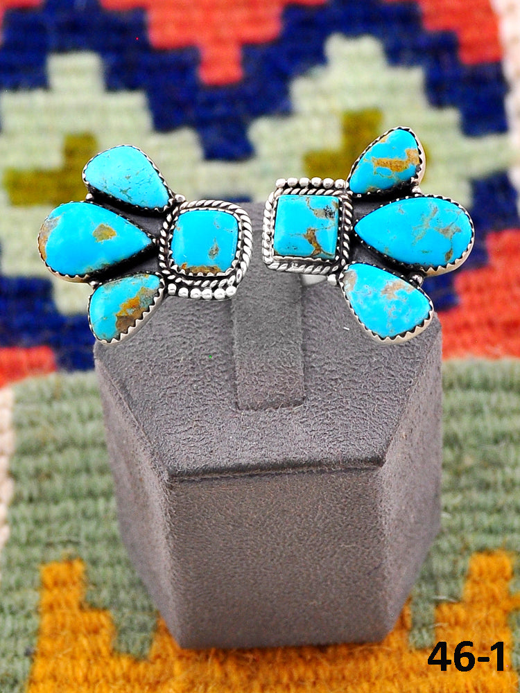 Southwest Handmade Santa Maria Turquoise & Sterling Silver Adjustable Ring