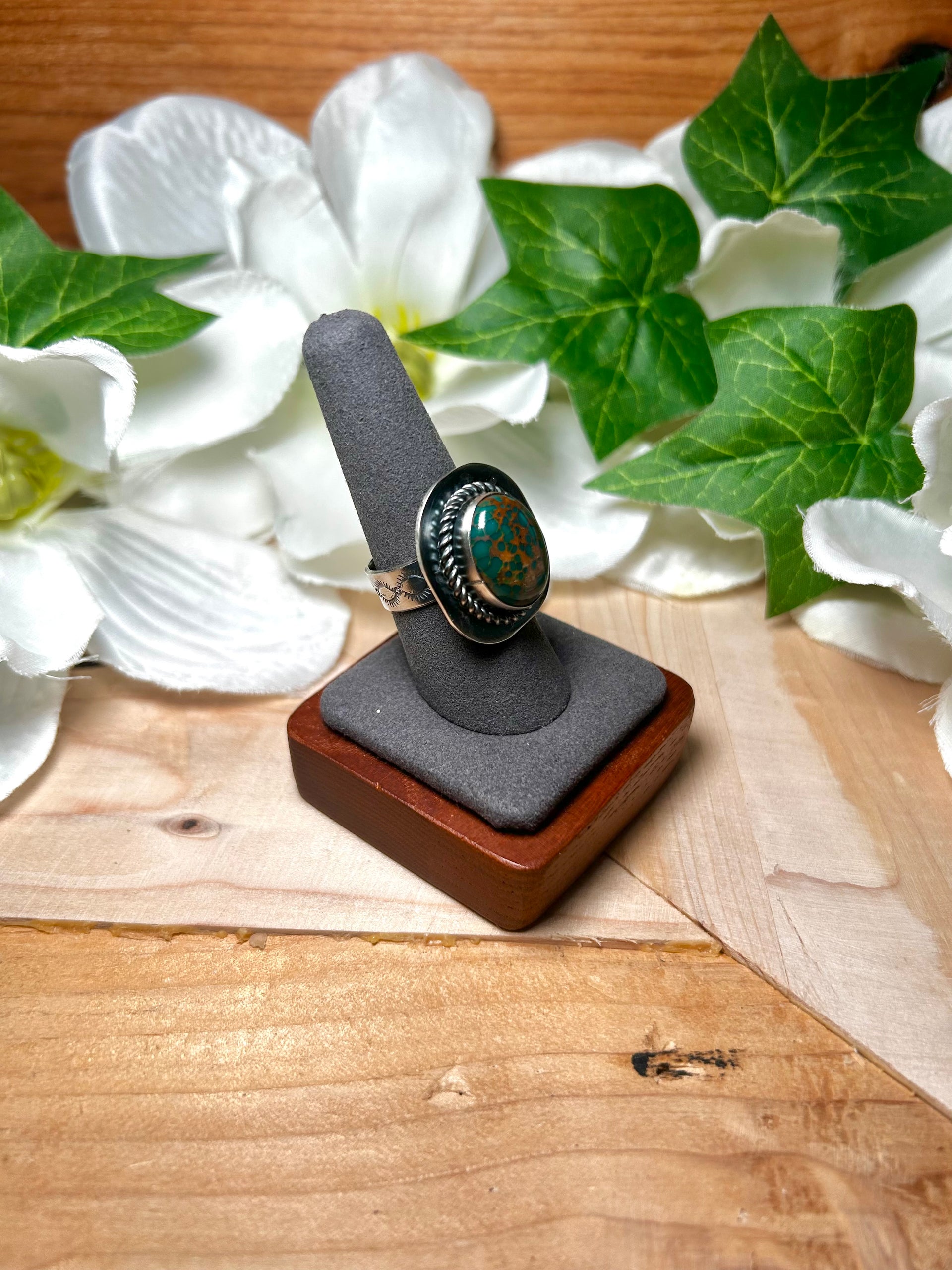 Bessie Skeets Royston Turquoise & Sterling Silver Ring Size 8.5