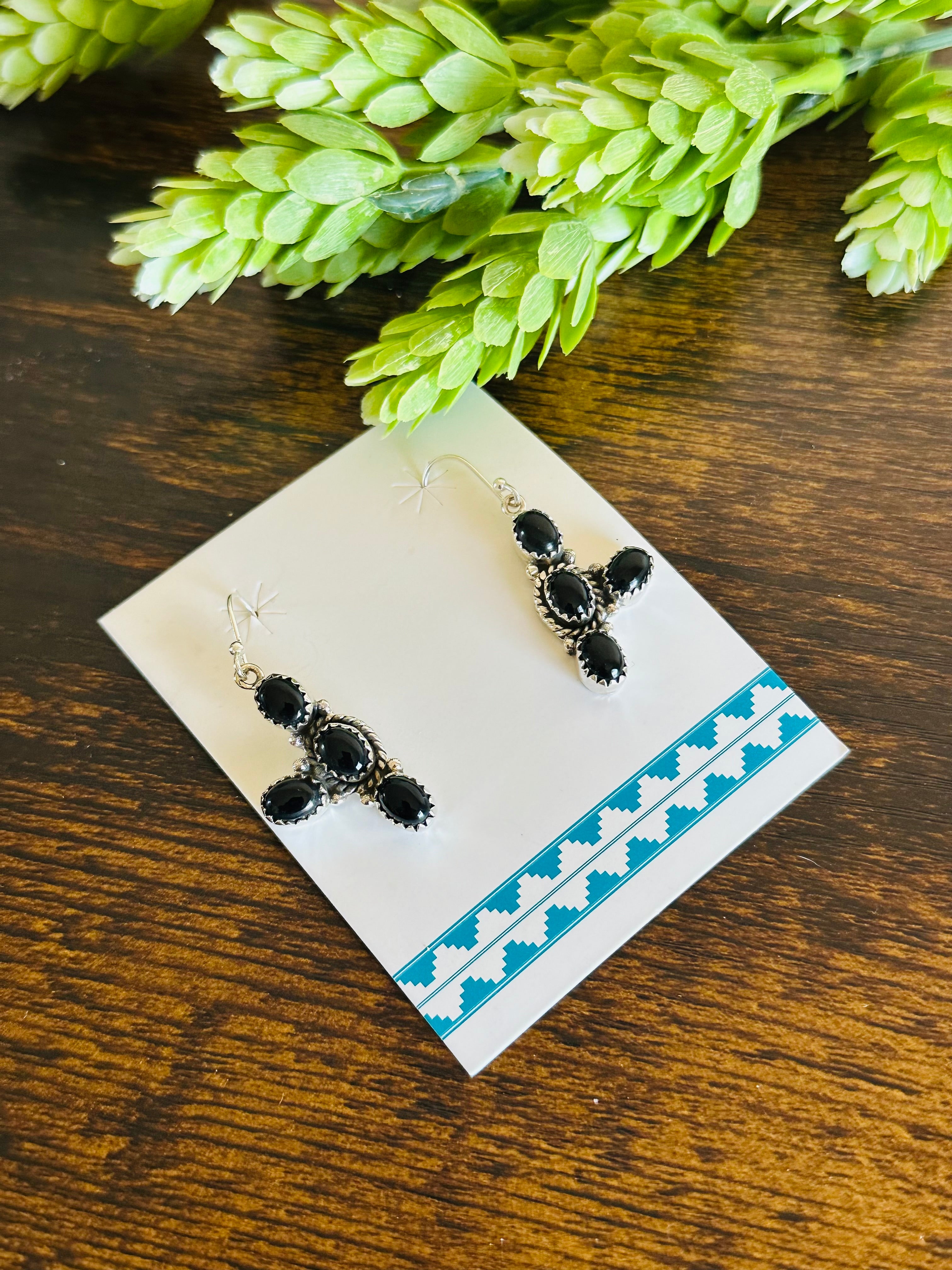 TTD “Cacti” Onyx & Sterling Silver Earrings