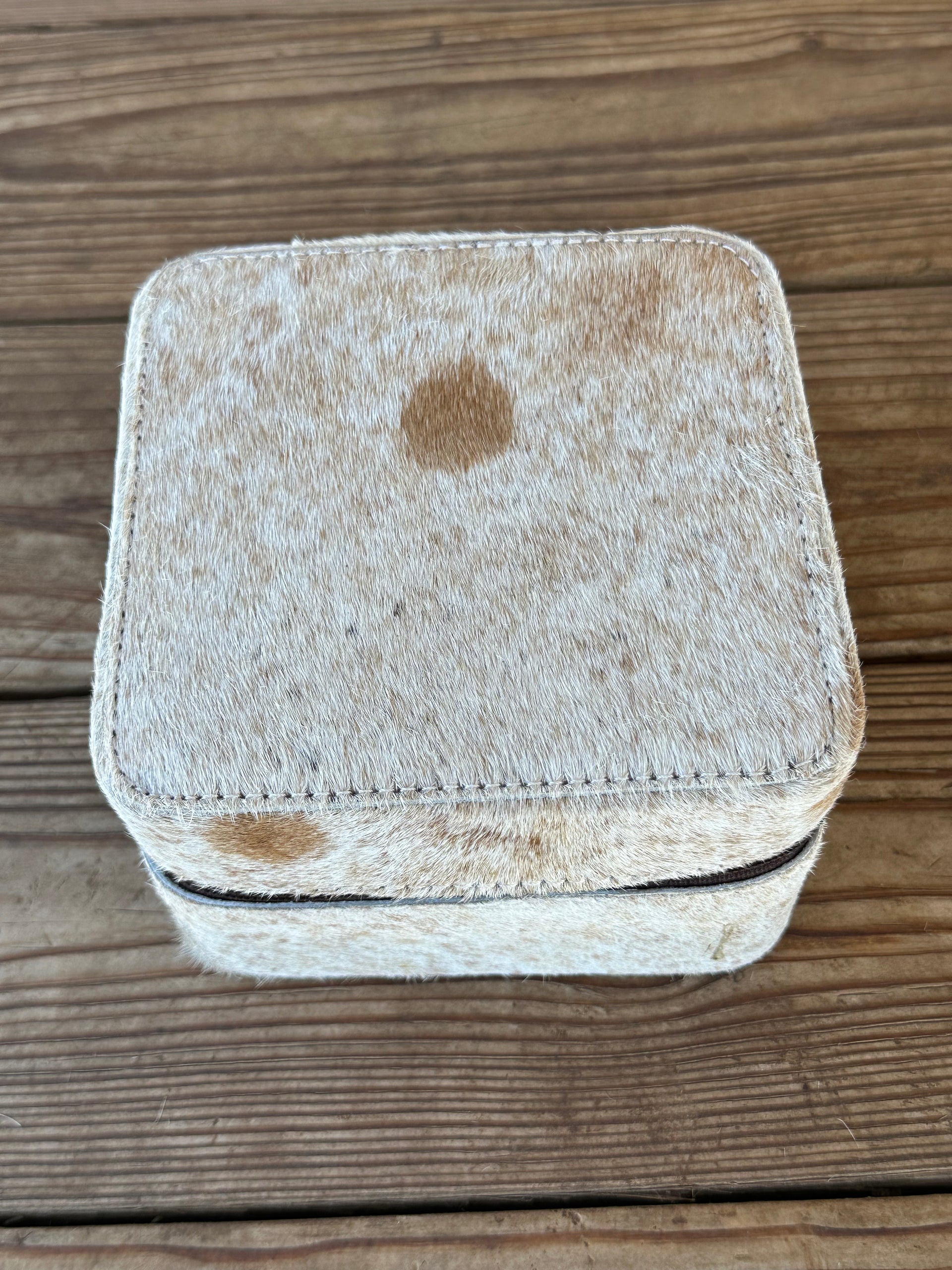 Genuine Leather Cowhide Jewelry Box