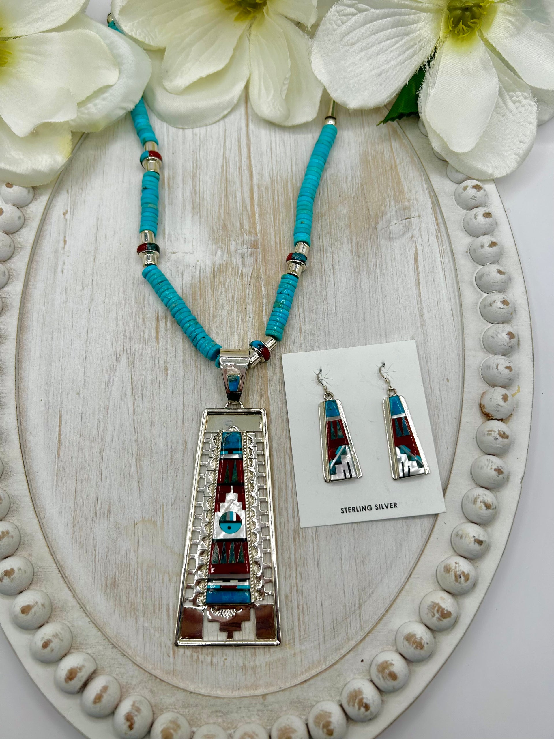 Patty Elaakie Multi Stone & Sterling Silver Necklace Set
