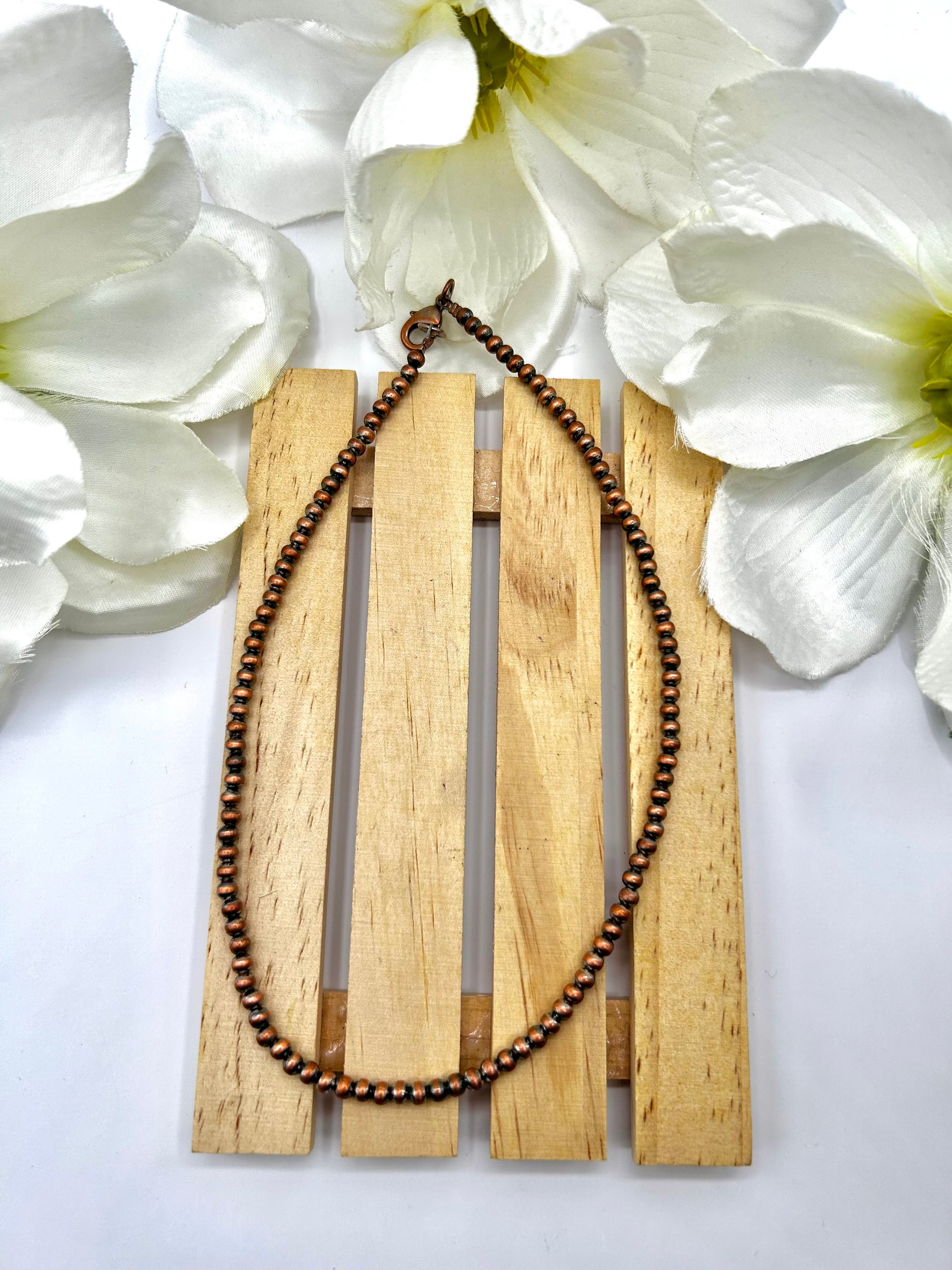 Navajo Made Strung 4 MM Copper Necklace