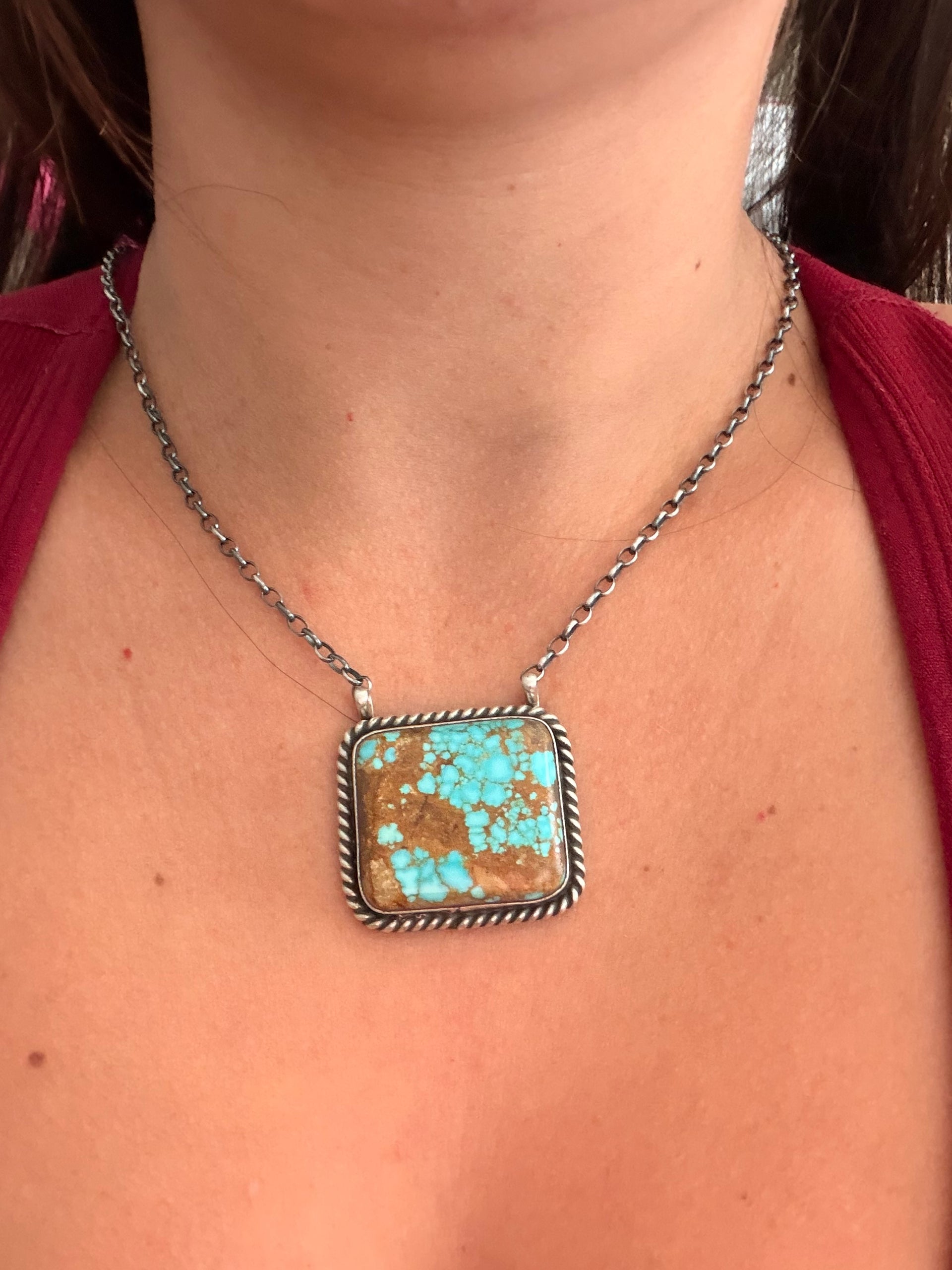 Judith Dixon Mine 8 Turquoise & Sterling Silver Necklace