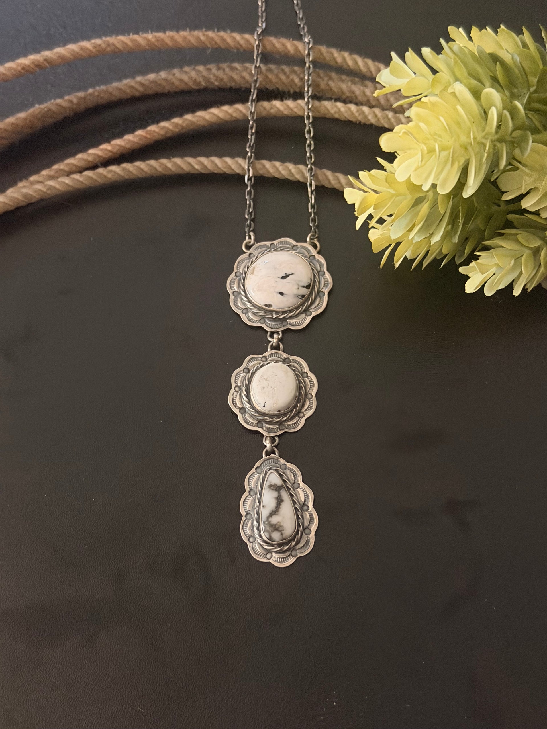 Larry Kaye White Buffalo & Sterling Silver Necklace