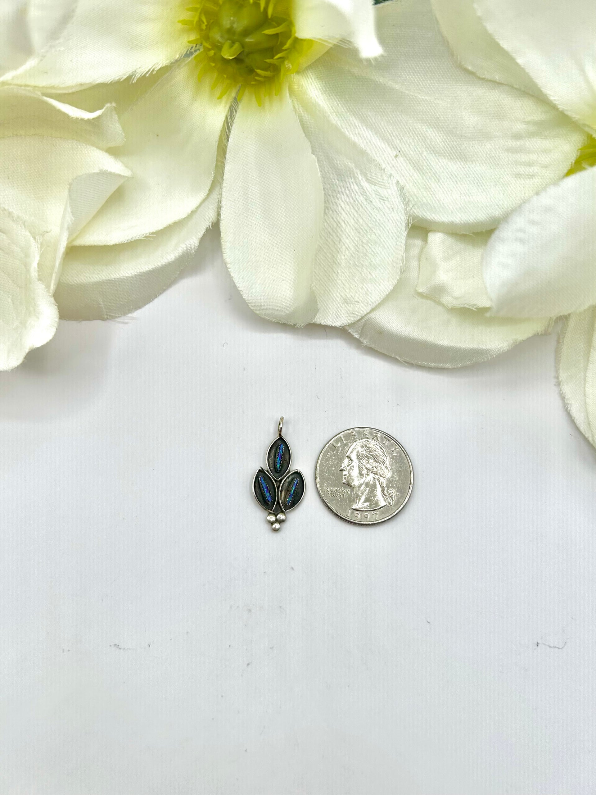 Zuni Made Opal & Sterling Silver Pendant