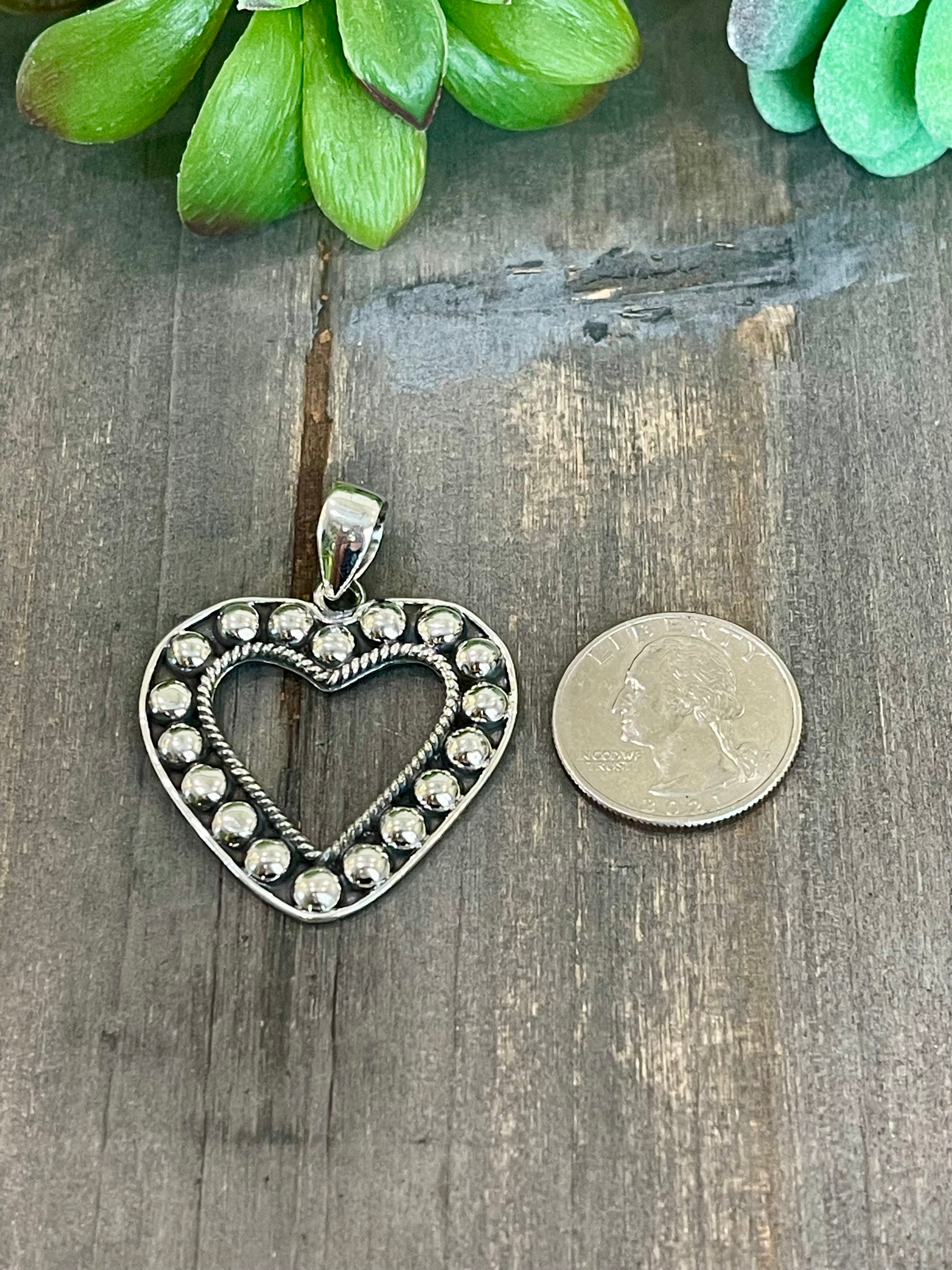 Southwest Handmade Sterling Silver Heart Pendant