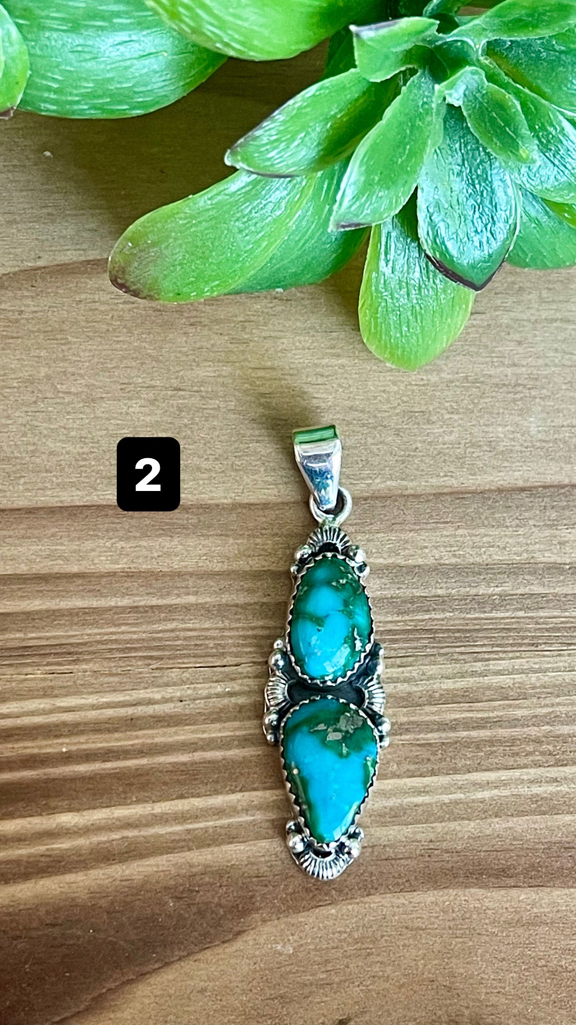 Southwest Handmade Sonoran Mountain Turquoise & Sterling Silver Pendant