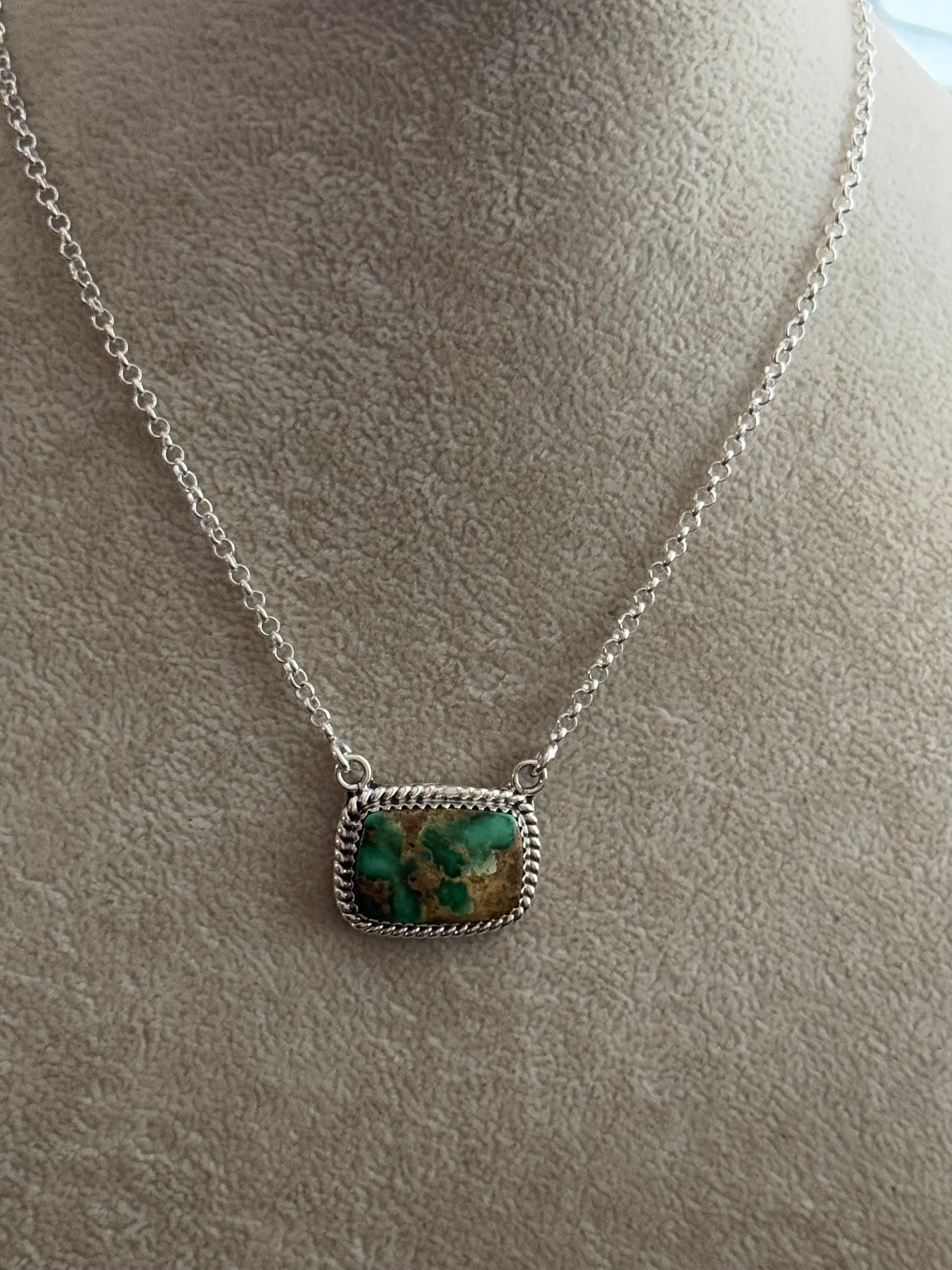 Southwest Sonoran Mountain Turquoise & Sterling Silver Bar Necklace