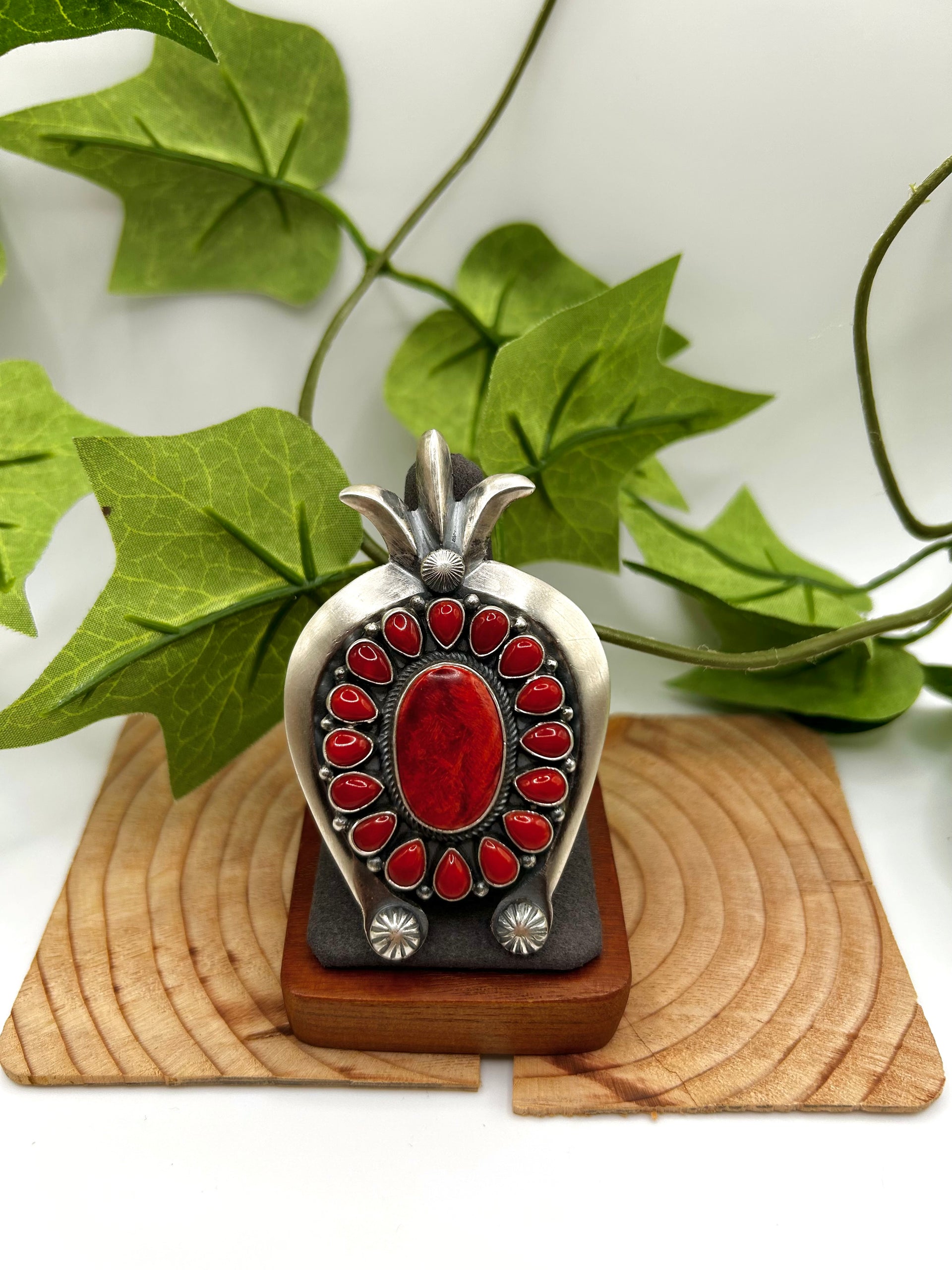 Leon Martinez Spiny Oyster & Sterling Silver Adjustable Ring